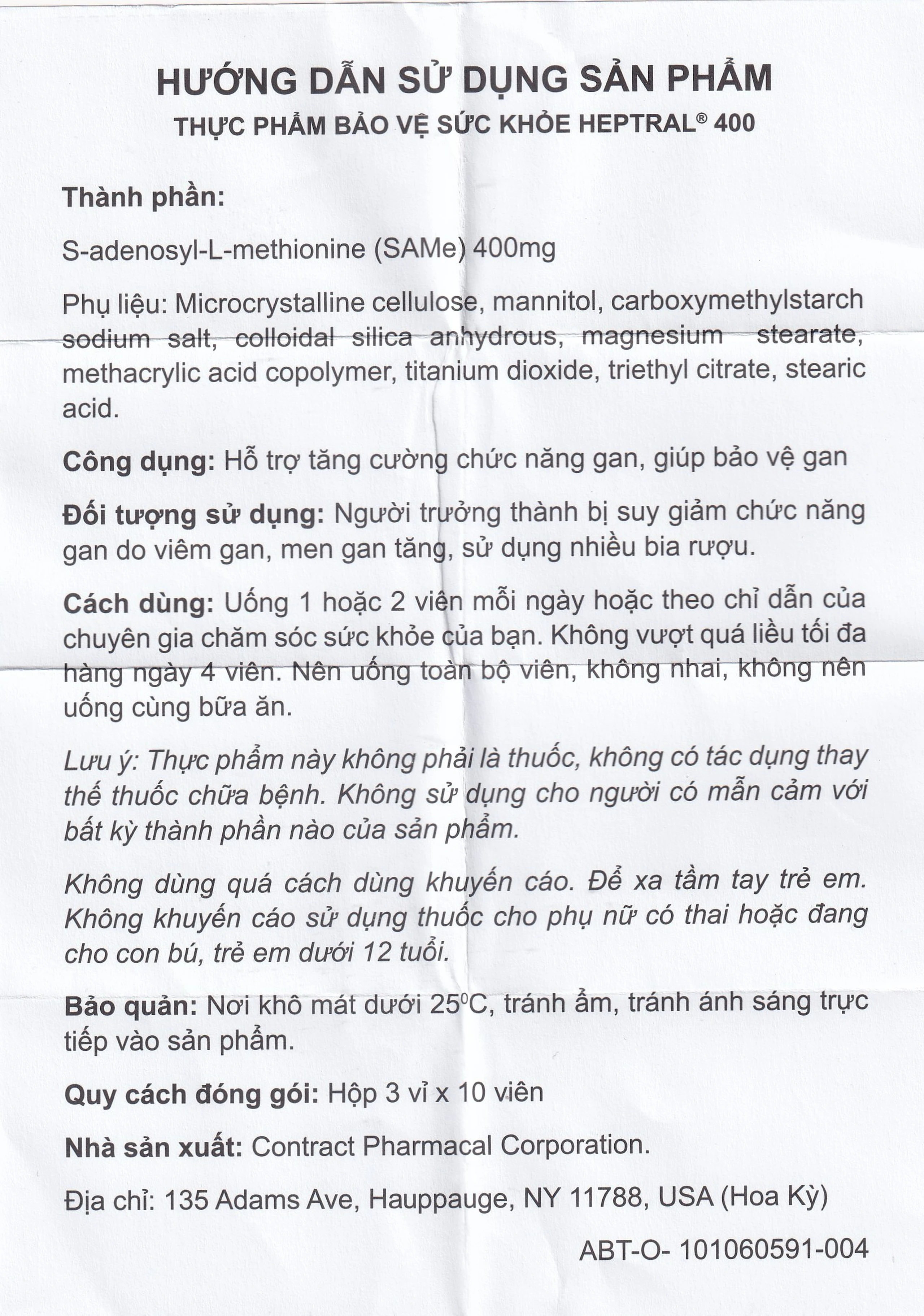 Heptral 400 Abbott hỗ trợ tăng cường chức năng gan, men gan tăng, sử dụng nhiều bia rượu (3 vỉ x 10 viên)