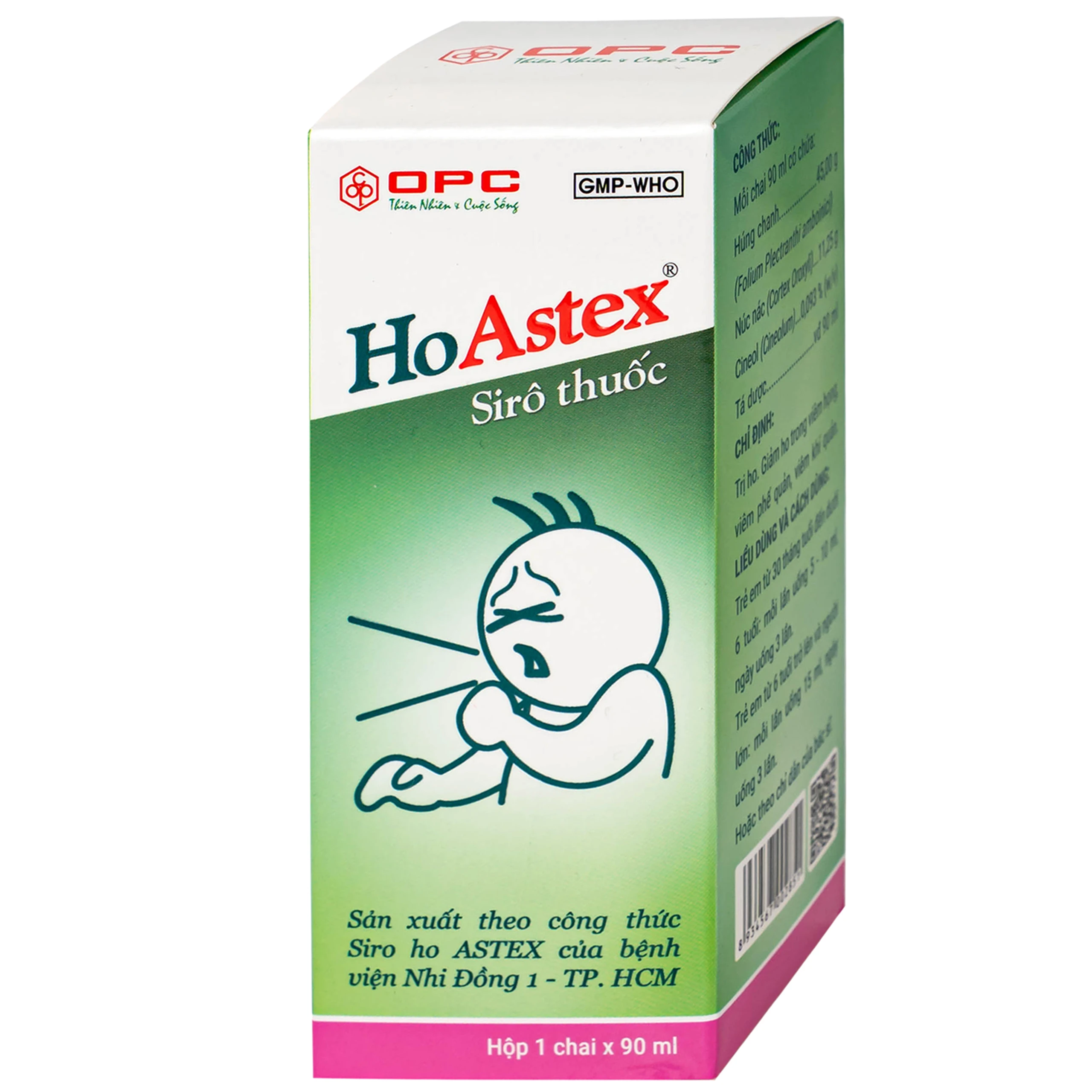 Siro HoAstex OPC điều trị ho, giảm ho trong viêm họng, viêm phế quản (90ml)