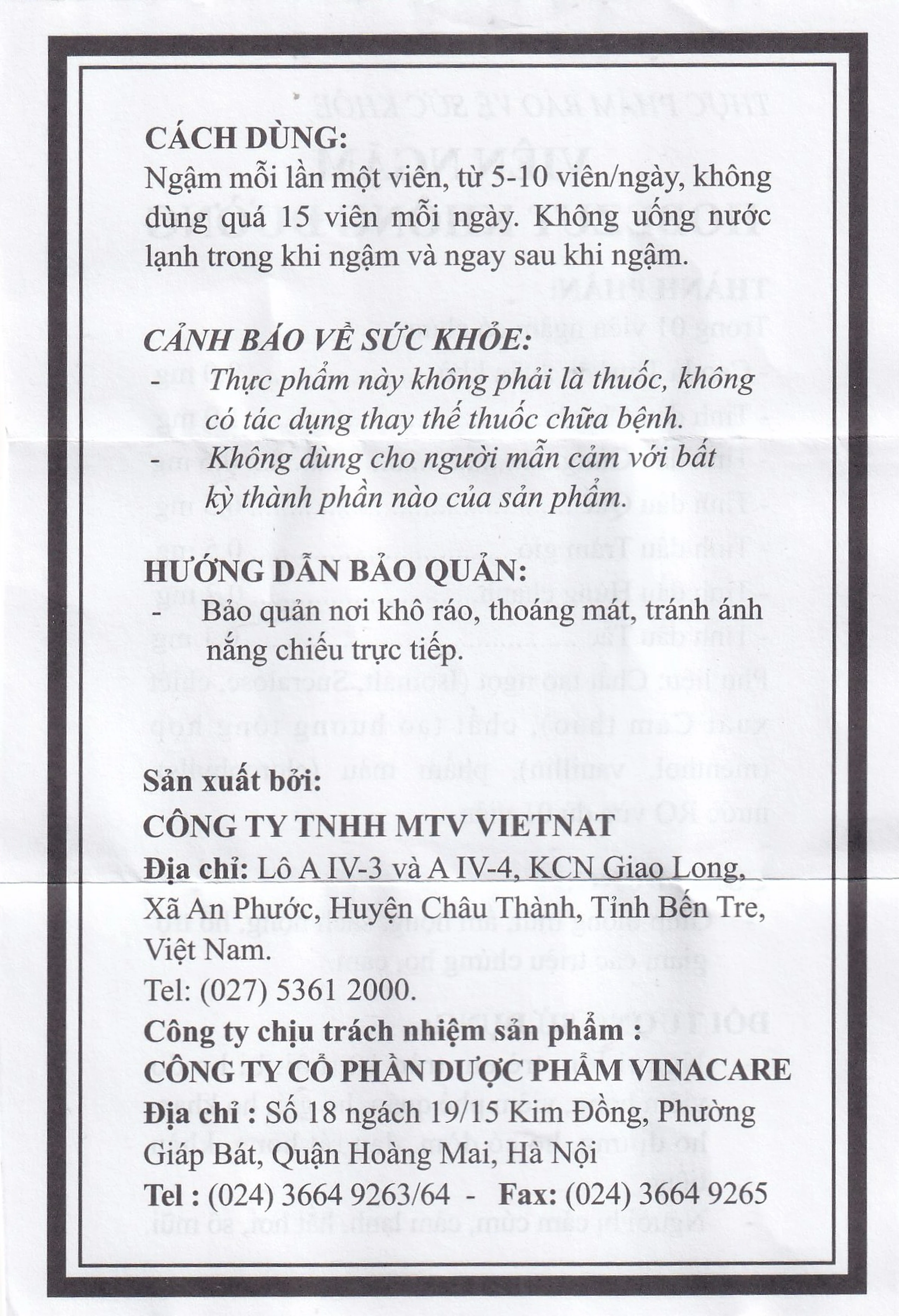 Viên ngậm Hobezut Vinacare không đường, giảm triệu chứng ho cảm (5 vỉ x 4 viên)