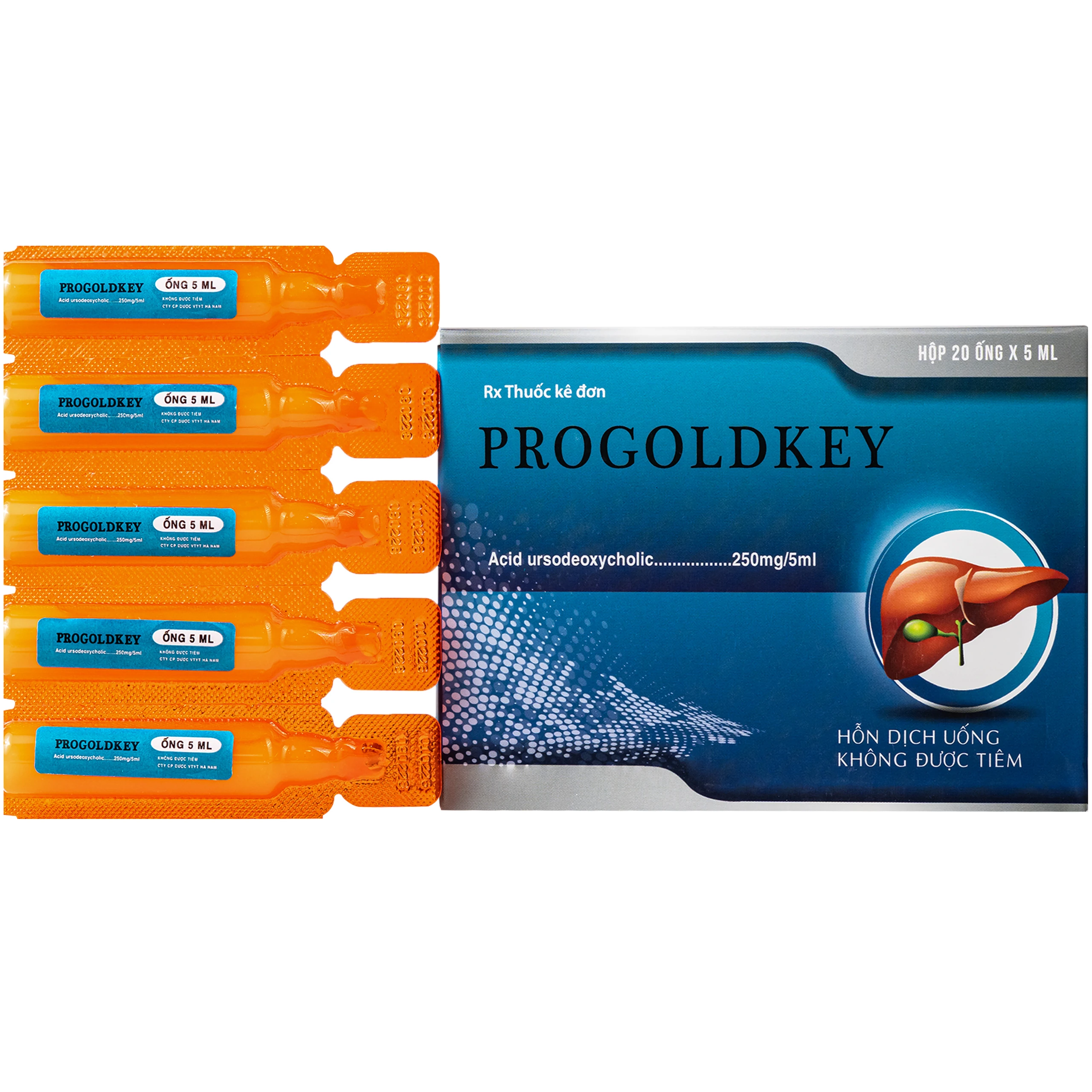 Hỗn dịch uống Progoldkey Hà Nam làm tan sỏi mật giàu, dự phòng và điều trị sỏi mật (20 ống x 5ml) 1