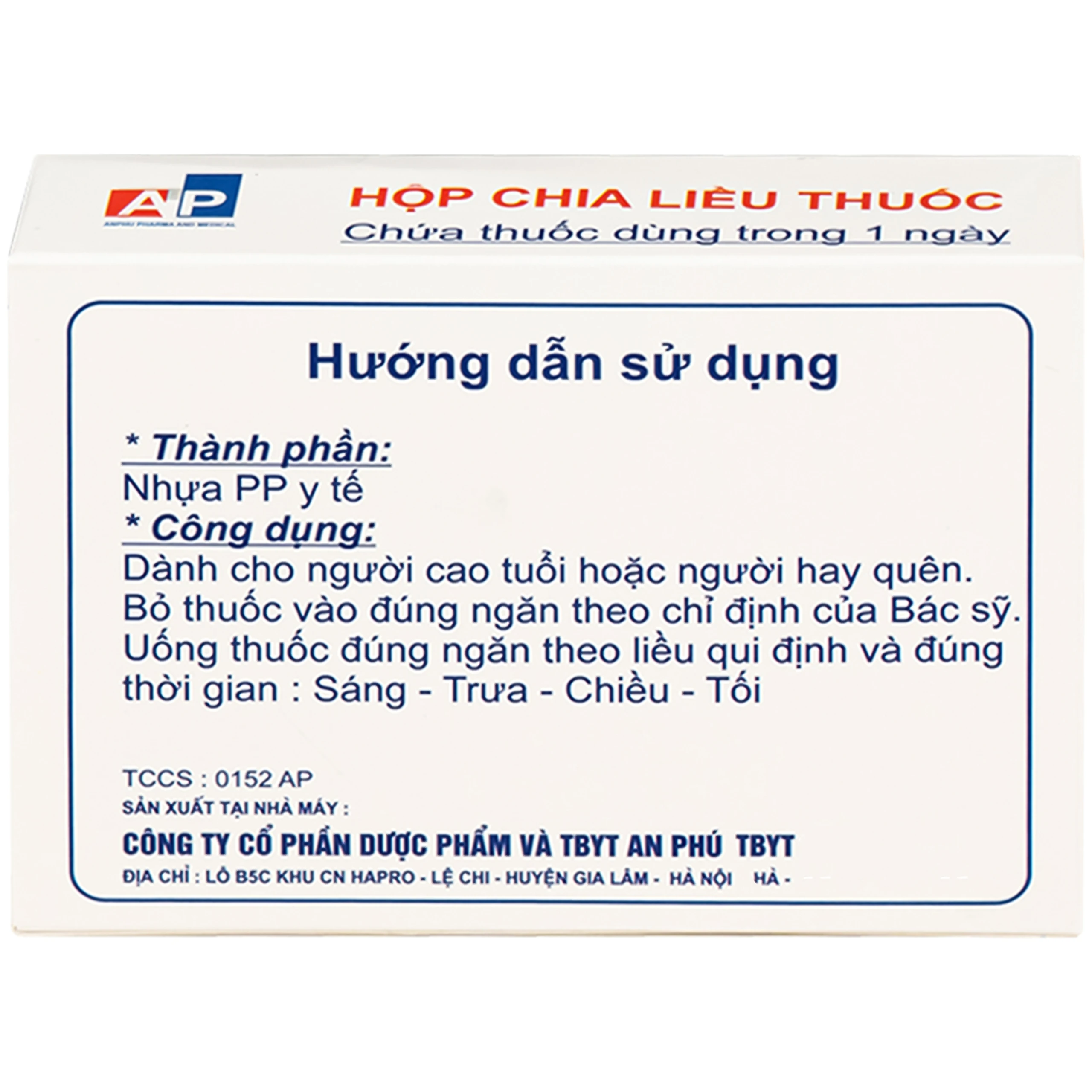 Hộp Chia Liều Thuốc Ngày 4 Ngăn An Phú 3