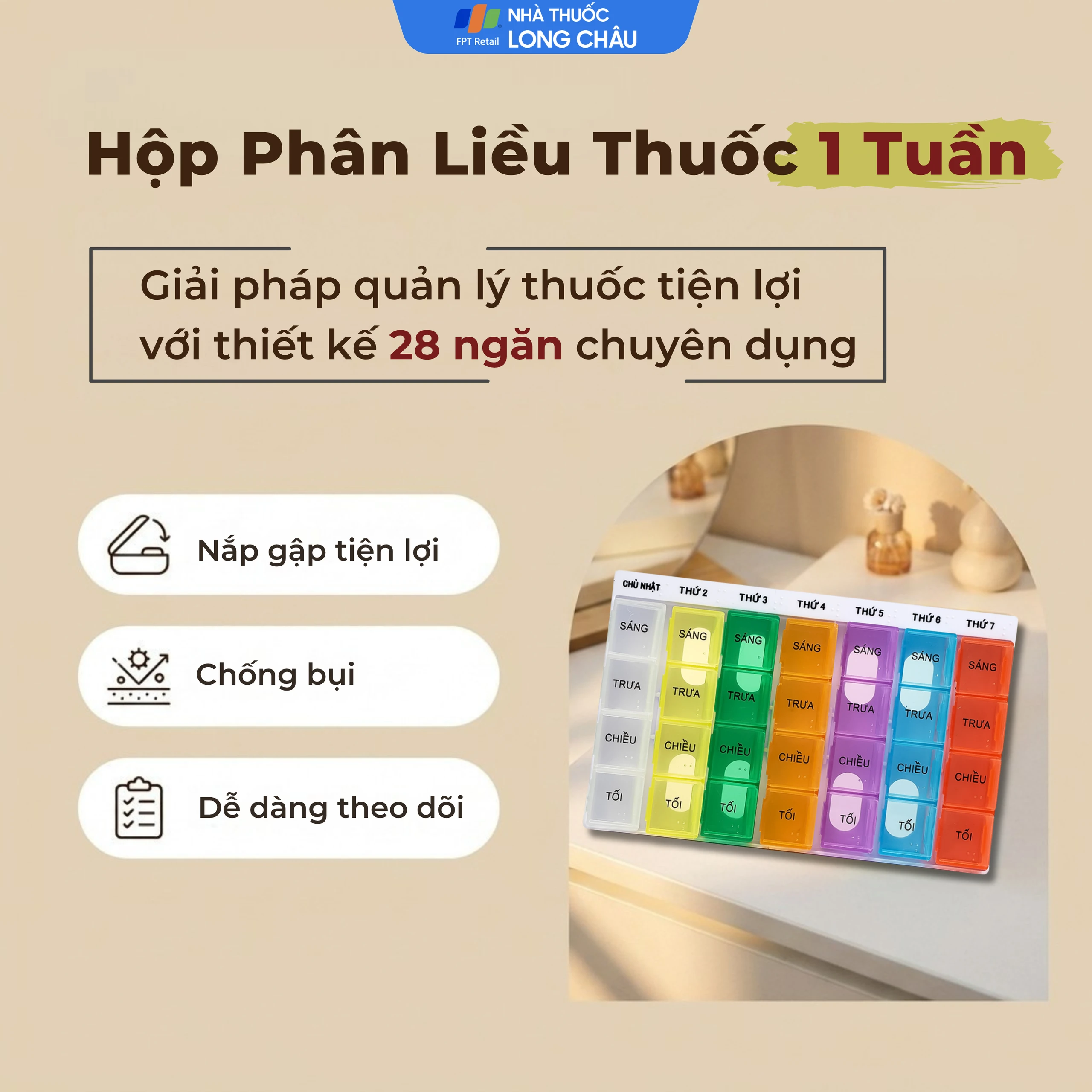 Hộp Phân Liều Thuốc Dùng Trong 1 Tuần (28 Ngăn) PT Medical 2