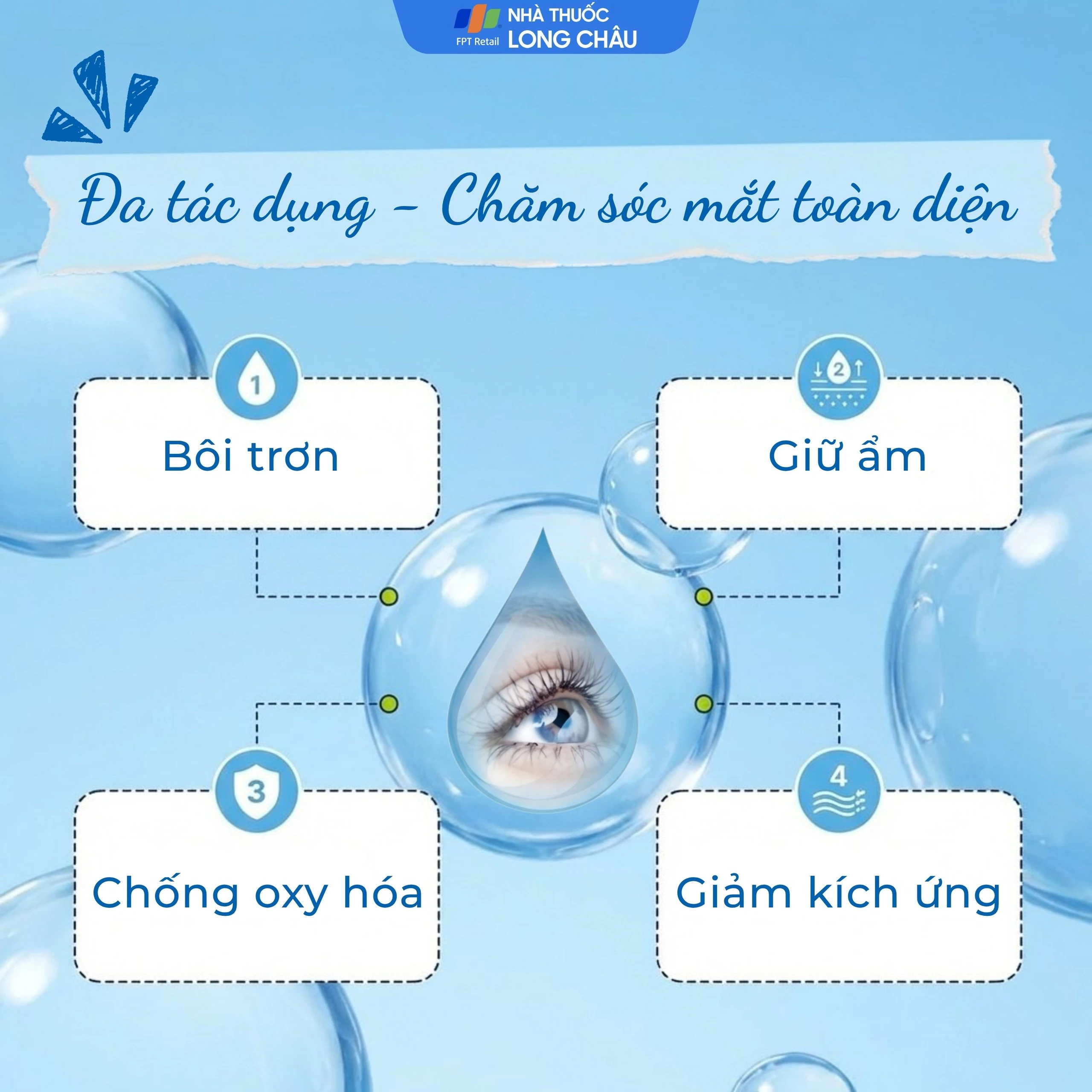 Nhỏ mắt Hycob 10ml giúp bôi trơn, tạo độ ẩm, giảm khô và mỏi mắt