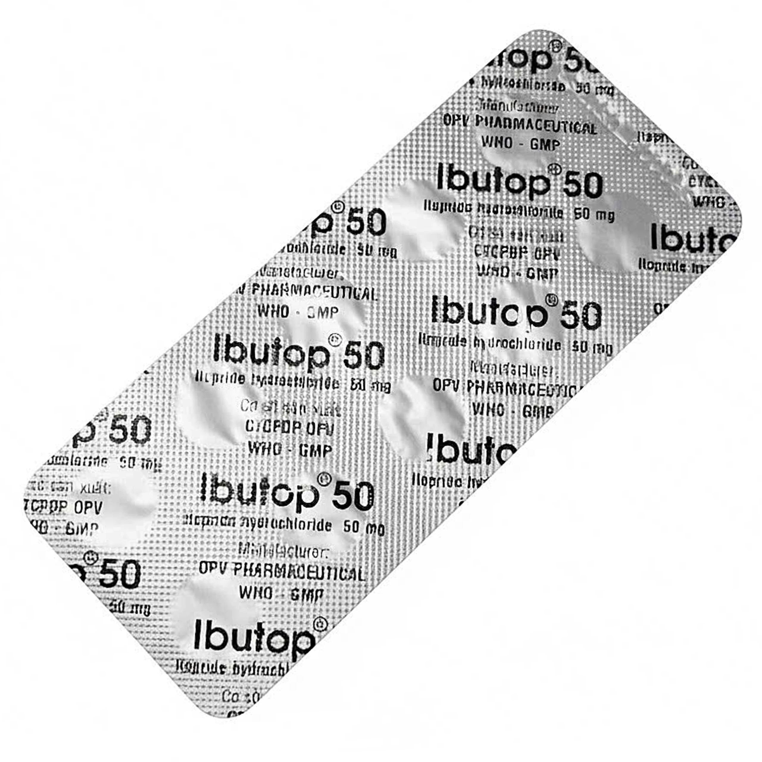 Thuốc Ibutop 50 OPV điều trị viêm dạ dày, chướng bụng, đau bụng, chán ăn, ợ nóng (2 vỉ x 10 viên)
