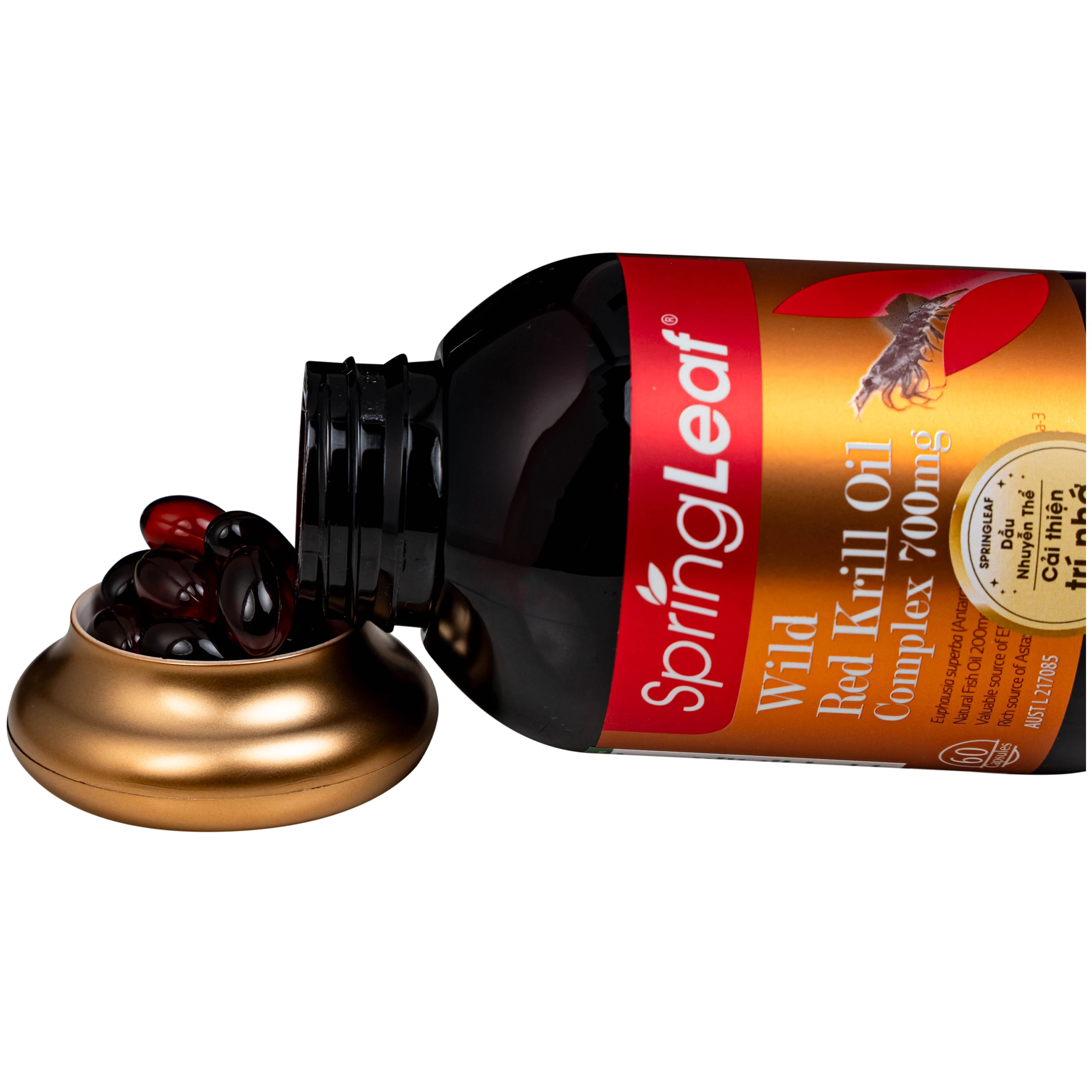 Viên uống bổ sung DHA, EPA cho cơ thể, hỗ trợ cải thiện trí nhớ và thị lực Spring Leaf Wild Red Krill Oil Complex 700mg (Lọ 60 viên) 3