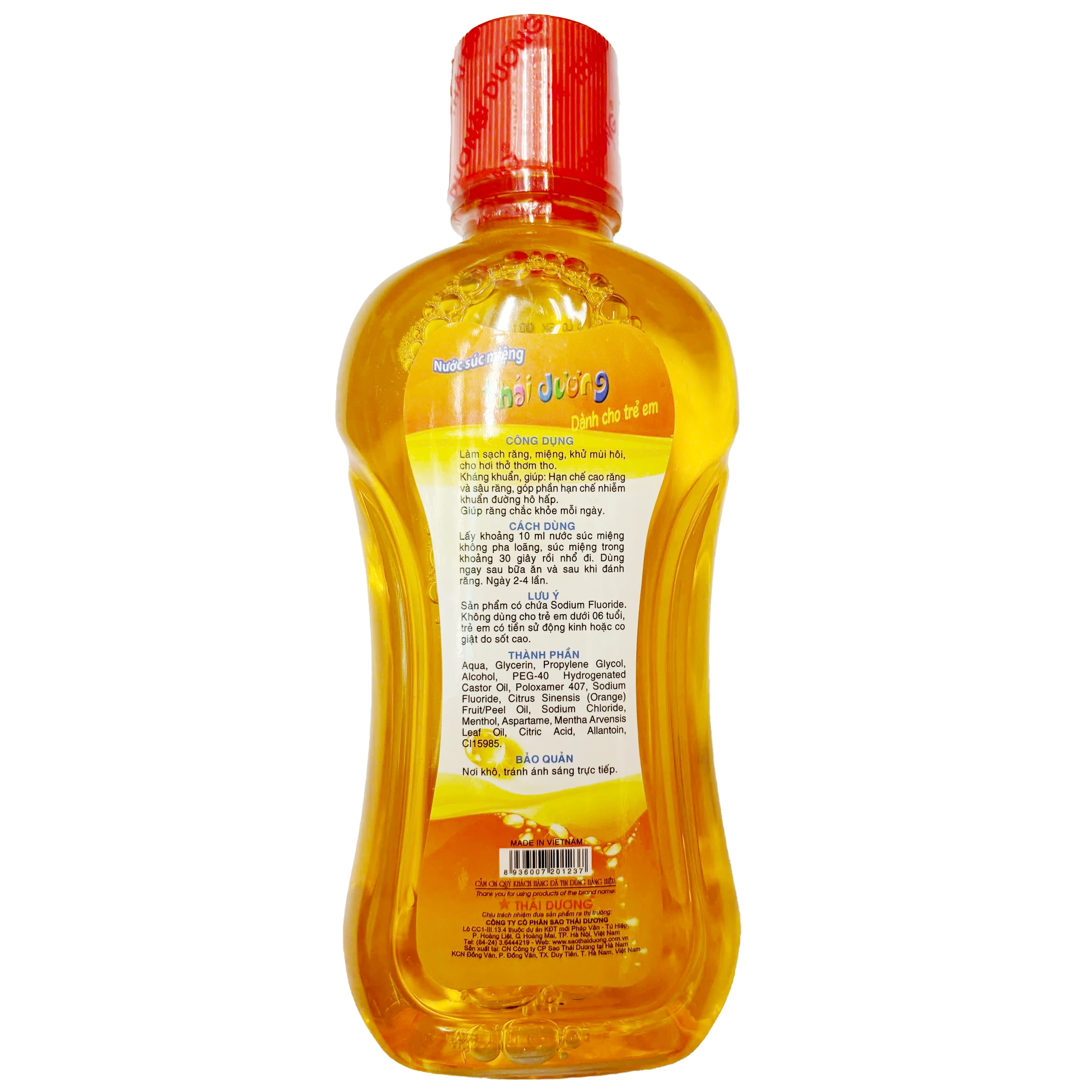 Nước súc miệng Valentine Kiddy Thái Dương diệt, ngăn vi khuẩn miệng cho trẻ (250ml)