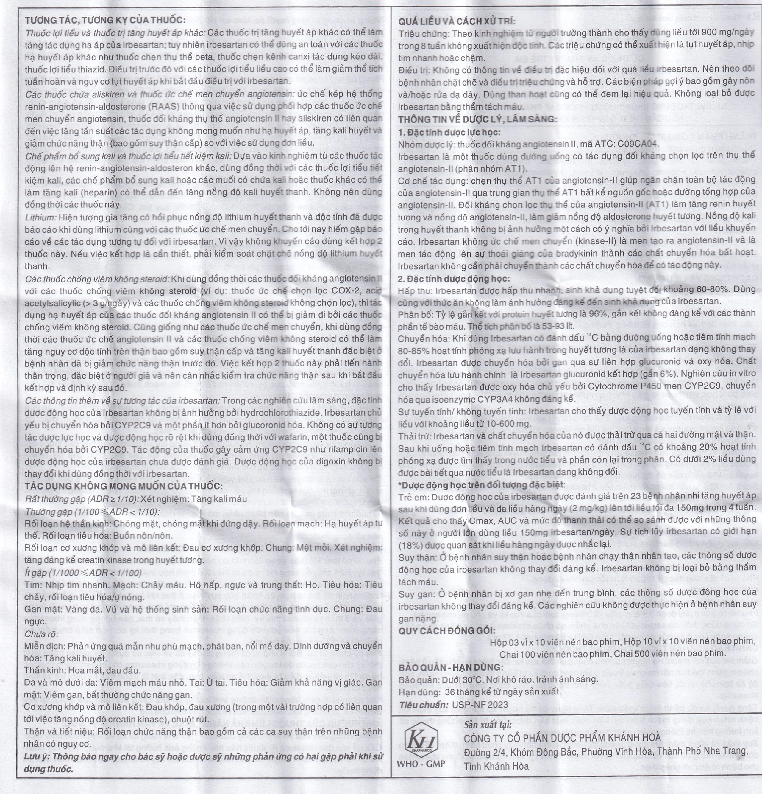 Thuốc Irbesartan 150mg điều trị tăng huyết áp, bệnh thận do tiểu đường (10 vỉ 10 viên)