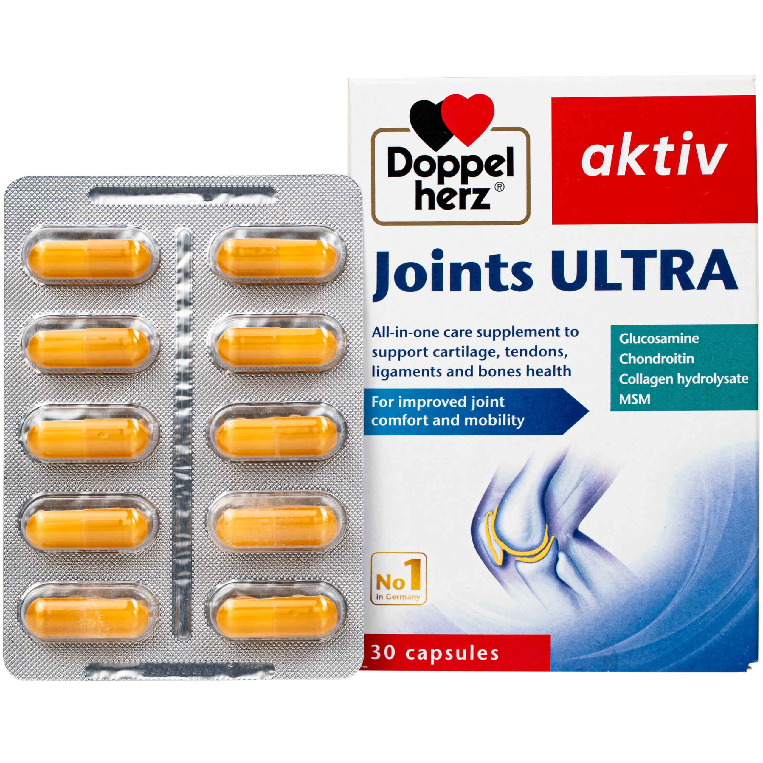 Viên uống hỗ trợ tăng tiết dịch khớp Joints Ultra Doppelherz (3 vỉ x 10 viên)
