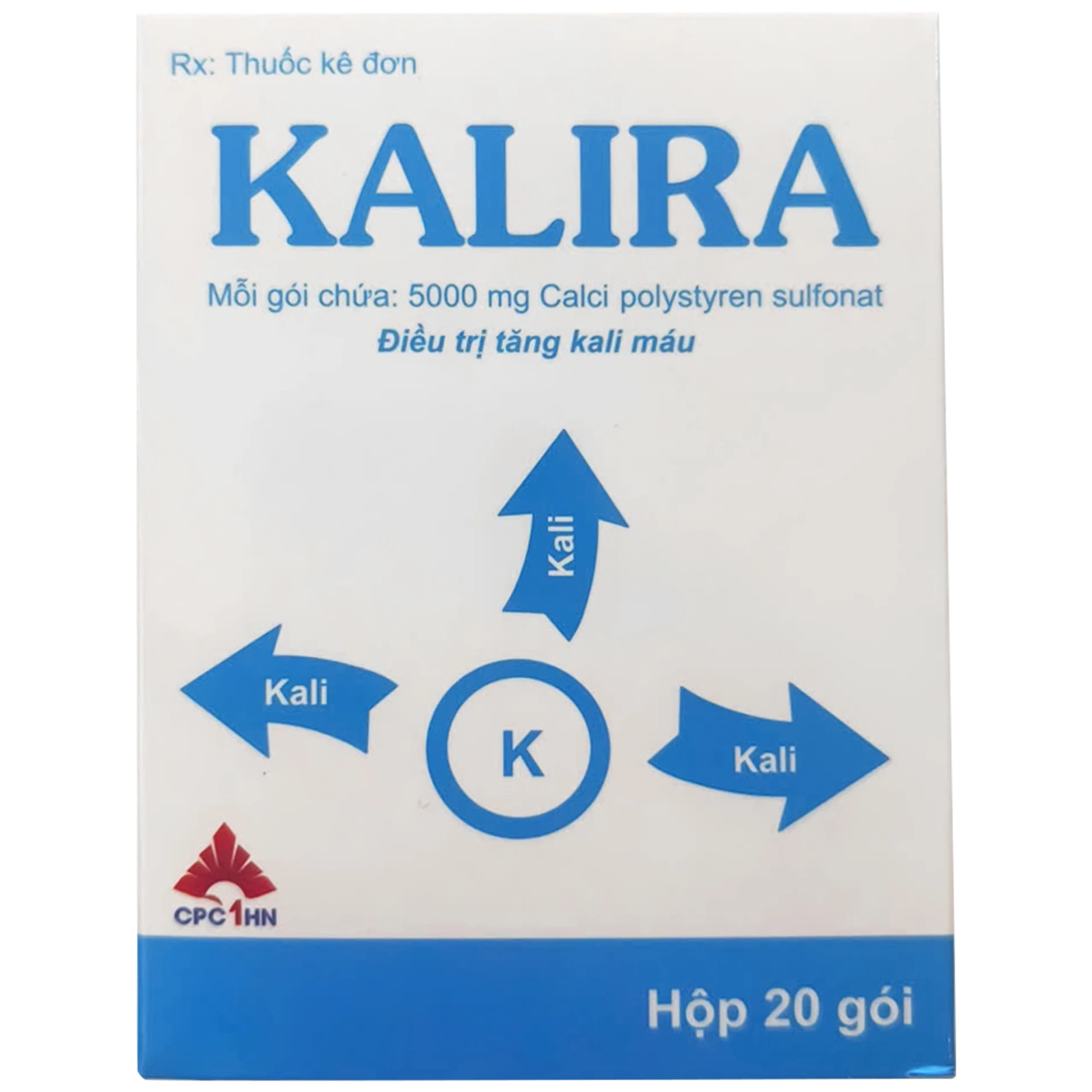 Thuốc Kalira CPC1 điều trị tăng kali trong máu do suy thận (20 gói x 5g) 1