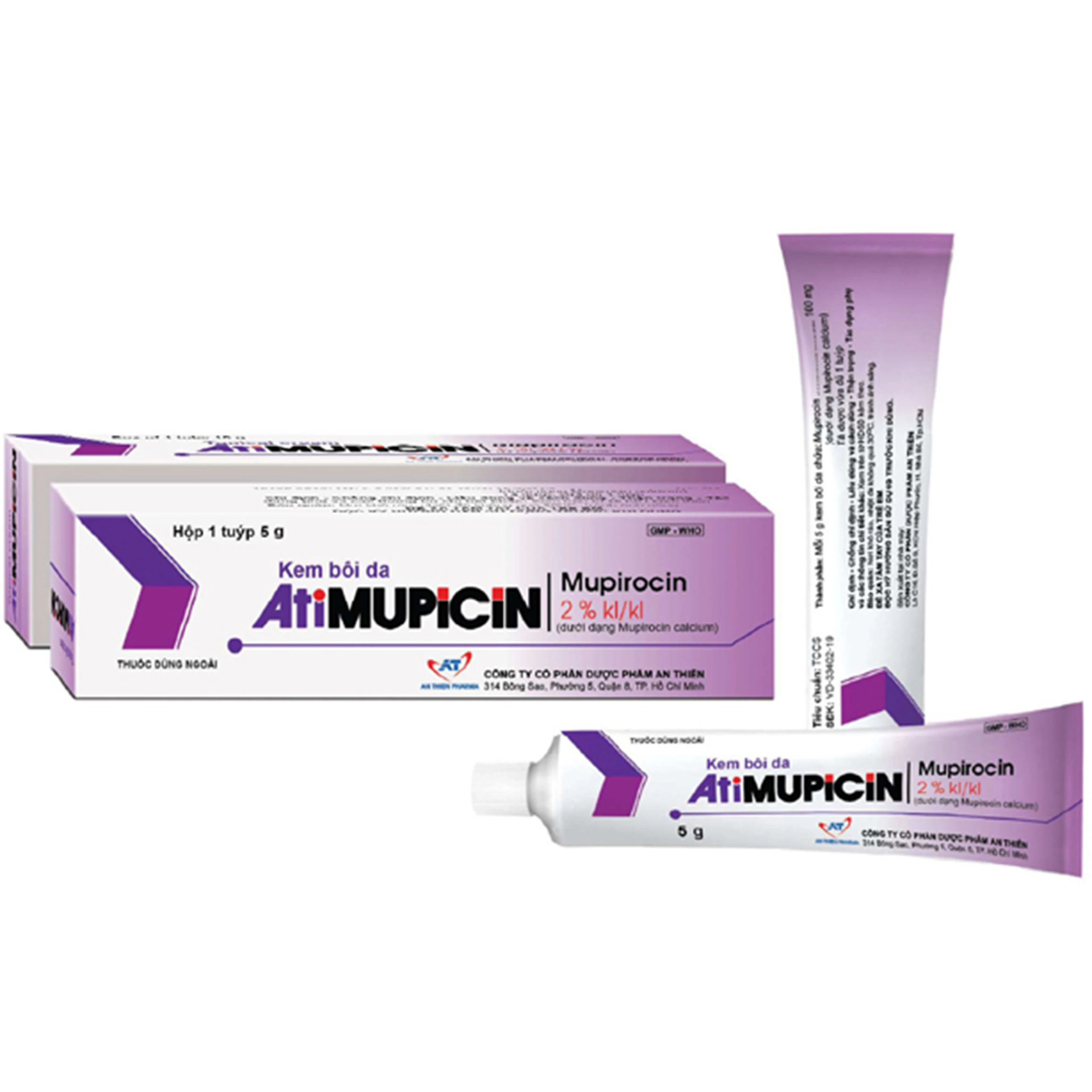 Kem bôi da AtiMupicin An Thiên điều trị chốc lở, viêm nang lông (5g)