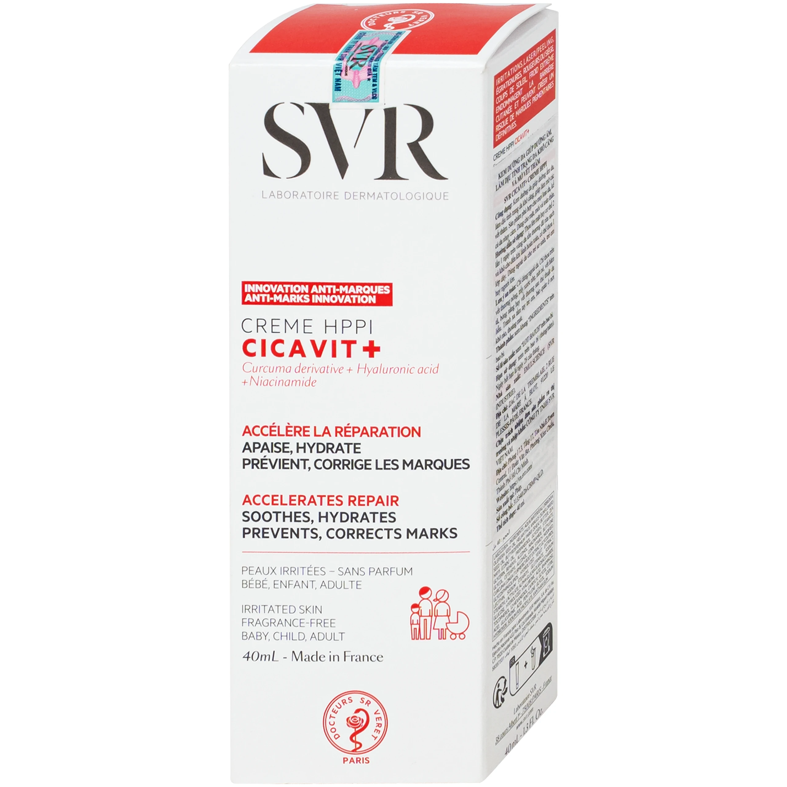Kem bôi dưỡng ẩm SVR Cicavit+ Creme HPPI làm dịu da khô, mẩn đỏ (40ml) 2