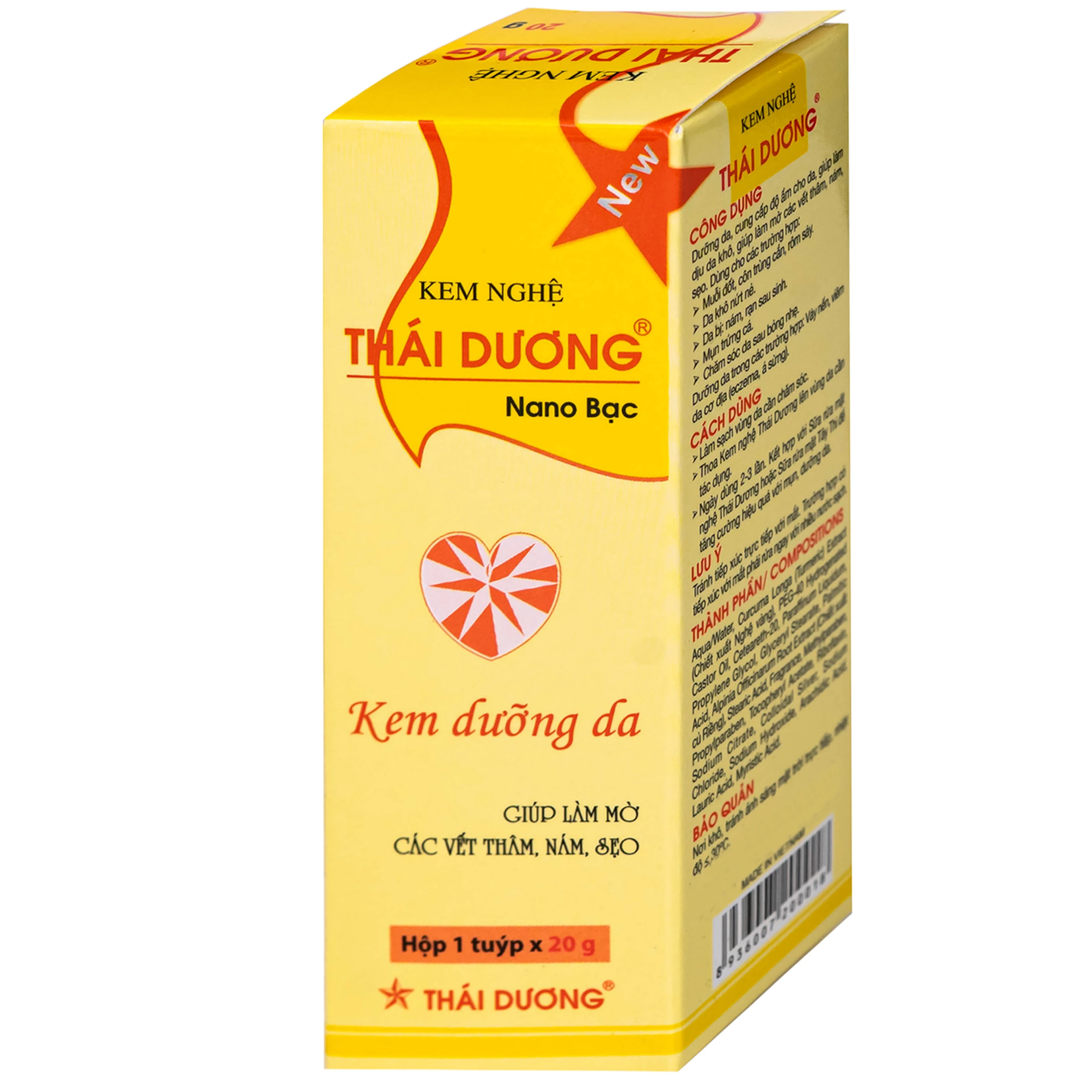 Kem bôi mờ thâm sẹo Thái Dương chứa nghệ, vitamin nano bạc 20g