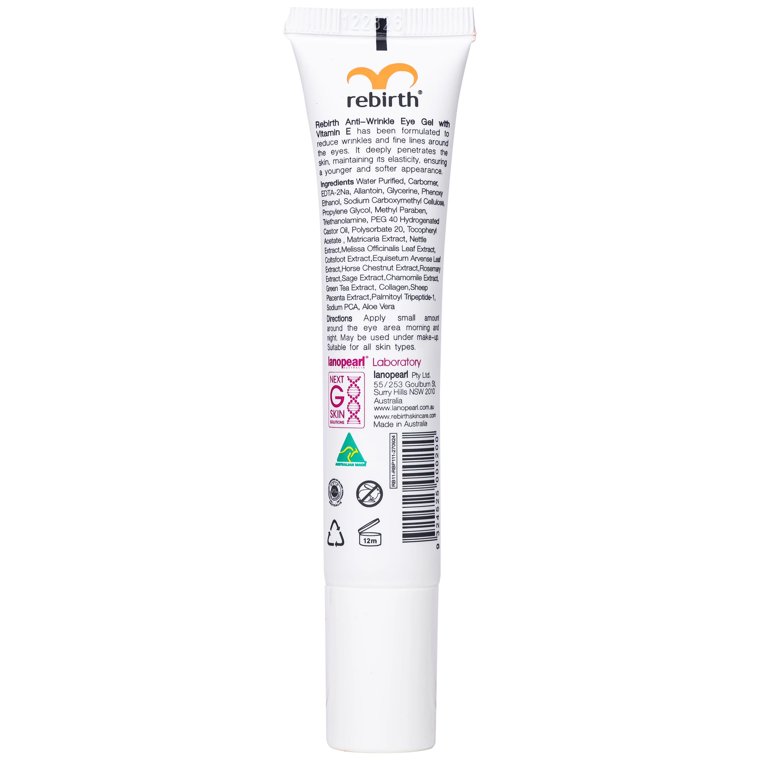 Kem bôi Rebirth Anti-Wrinkle Eye Gel giảm vết nhăn quanh vùng mắt và chống thâm vùng mắt (30g)