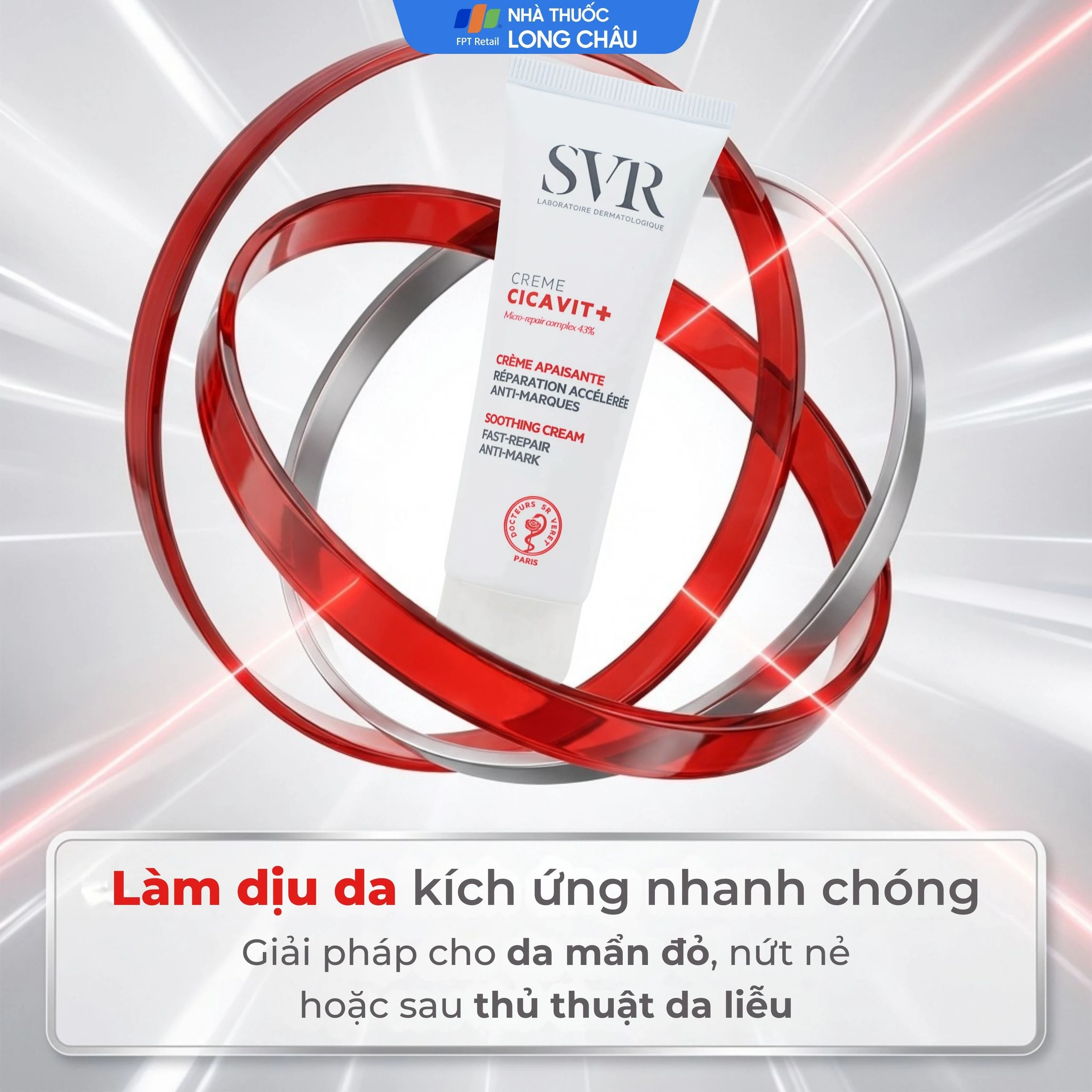 Kem bôi SVR Cicavit+ Creme dưỡng ẩm và làm dịu cho các trường hợp khô da, mẩn đỏ (40ml)