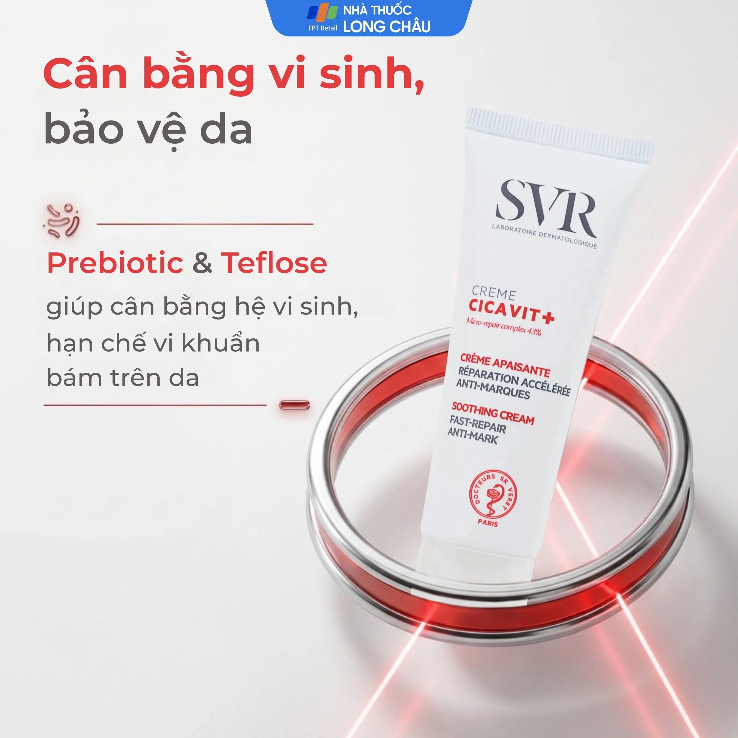 Kem bôi SVR Cicavit+ Creme dưỡng ẩm và làm dịu cho các trường hợp khô da, mẩn đỏ (40ml)