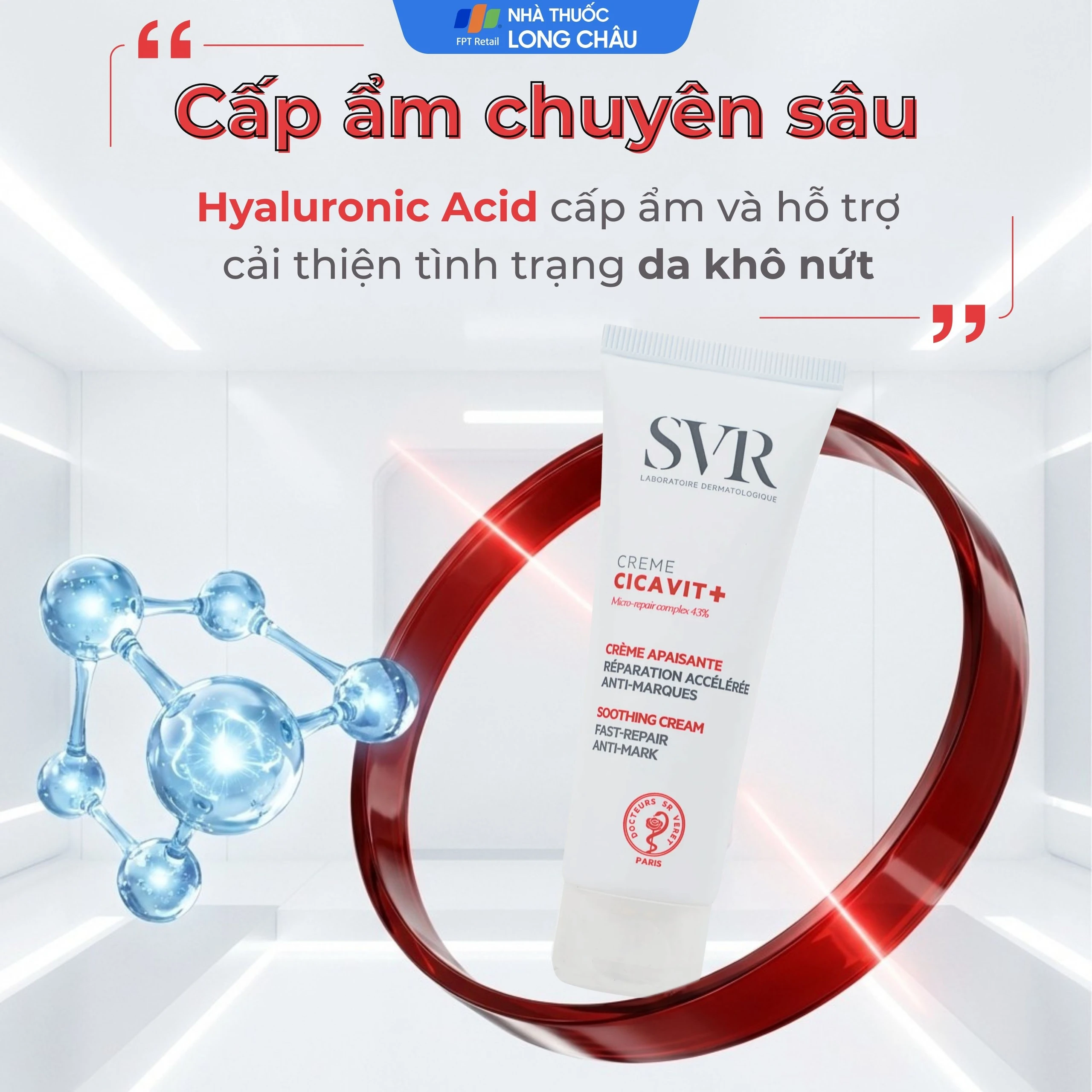 Kem bôi SVR Cicavit+ Creme dưỡng ẩm và làm dịu cho các trường hợp khô da, mẩn đỏ (40ml)