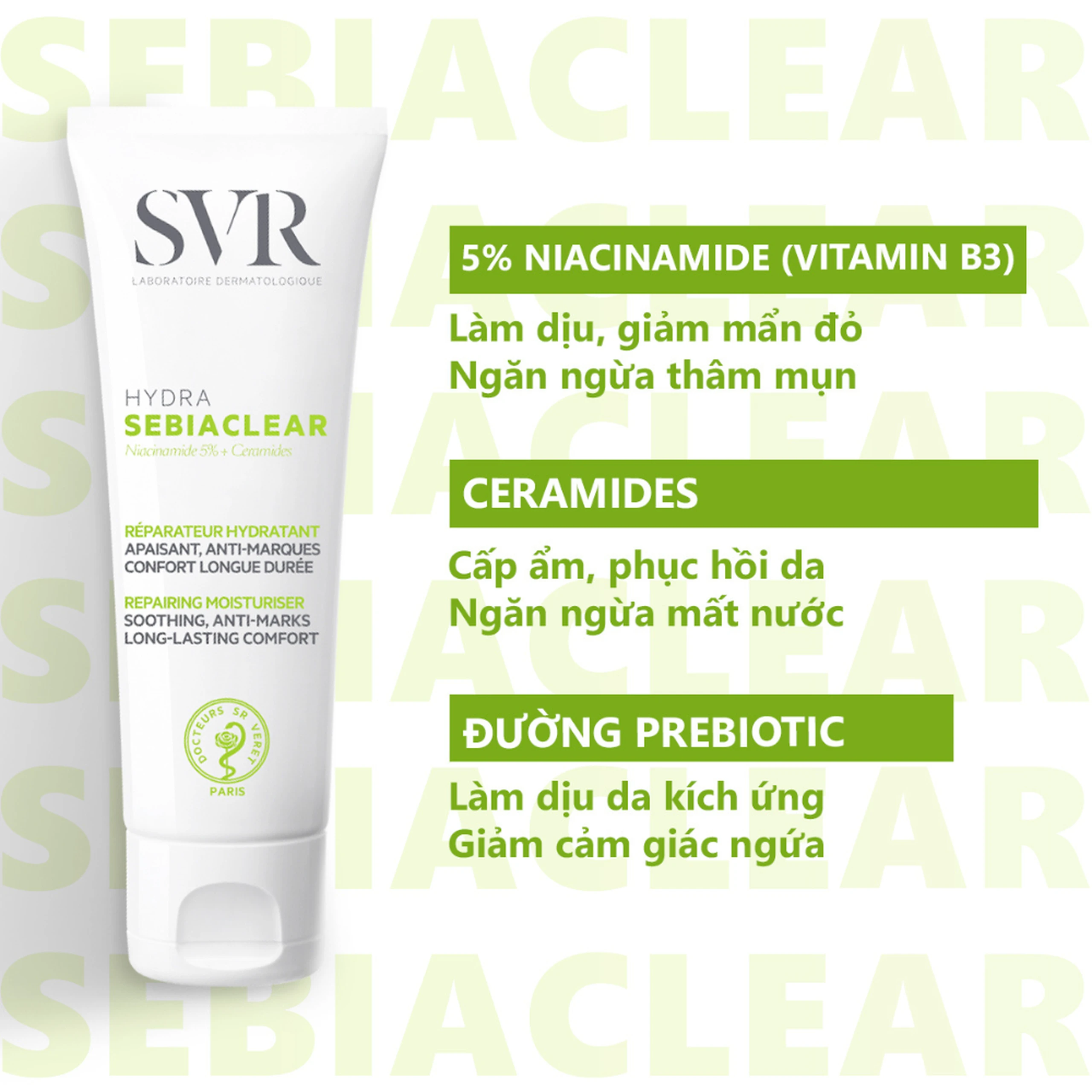 Kem bôi SVR Sebiaclear Hydra dưỡng ẩm cho da dầu mụn (40ml) 3