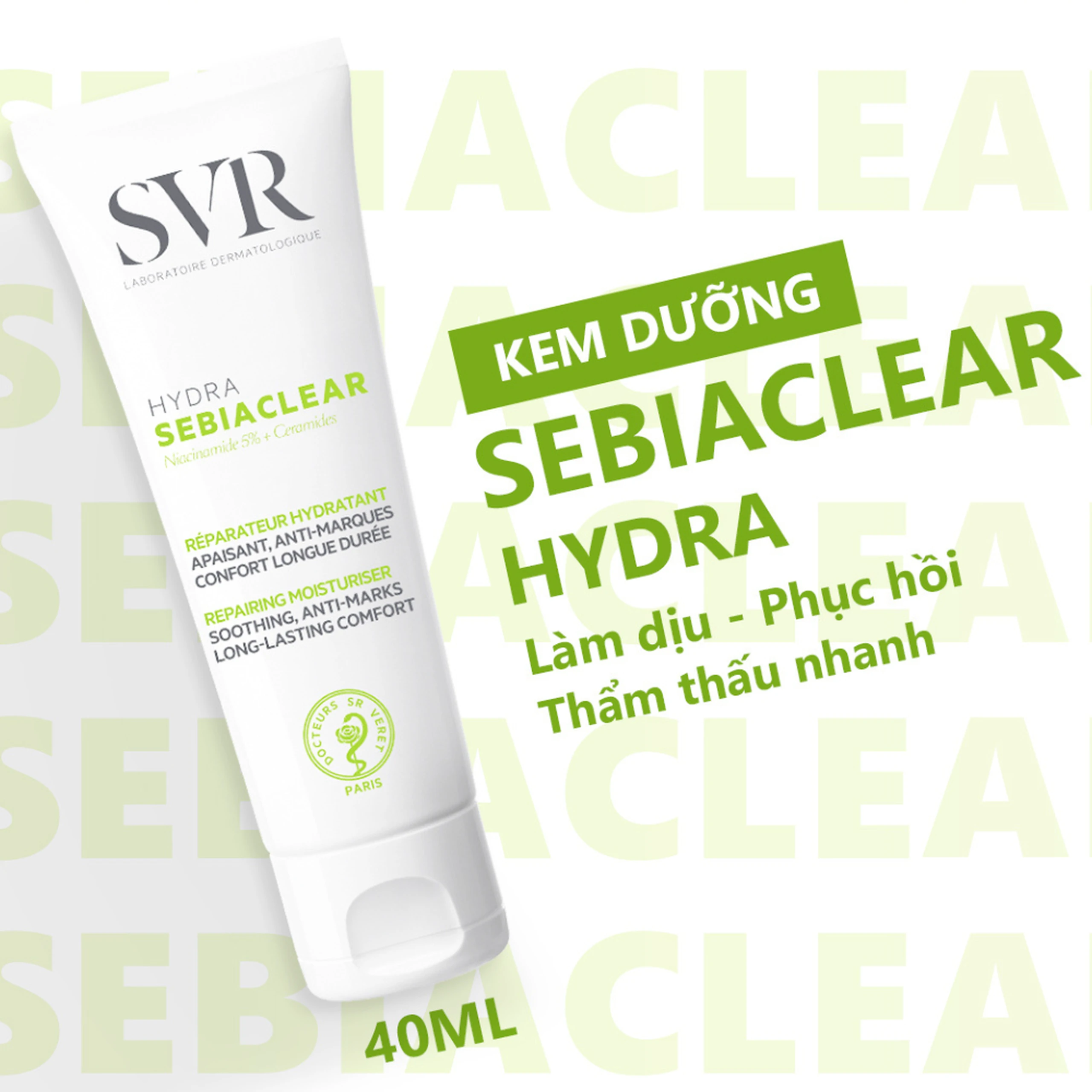Kem bôi SVR Sebiaclear Hydra dưỡng ẩm cho da dầu mụn (40ml) 2
