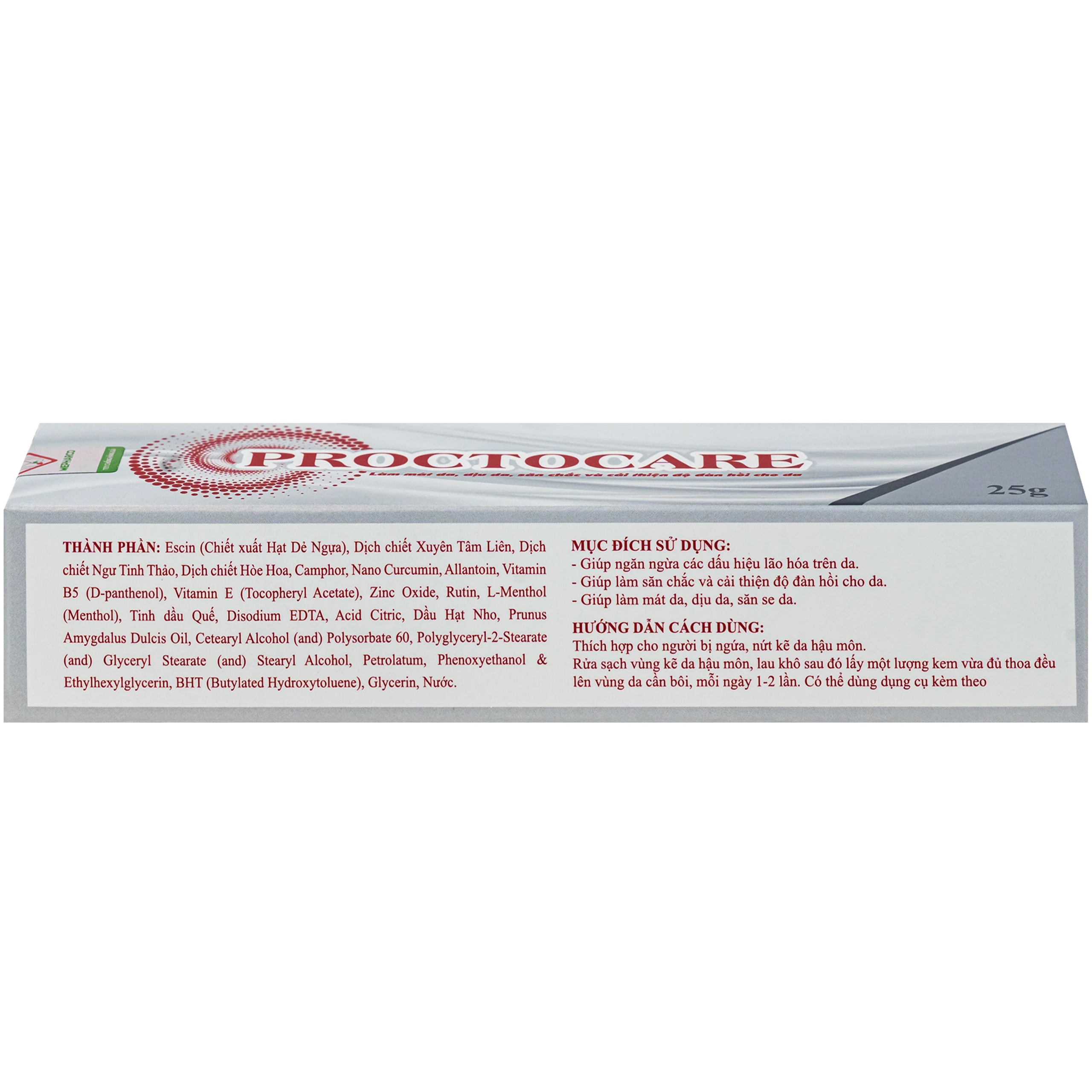 Kem bôi trĩ Proctocare Mepharco hỗ trợ điều trị trĩ, nứt hậu môn, co búi trĩ (25g) 4
