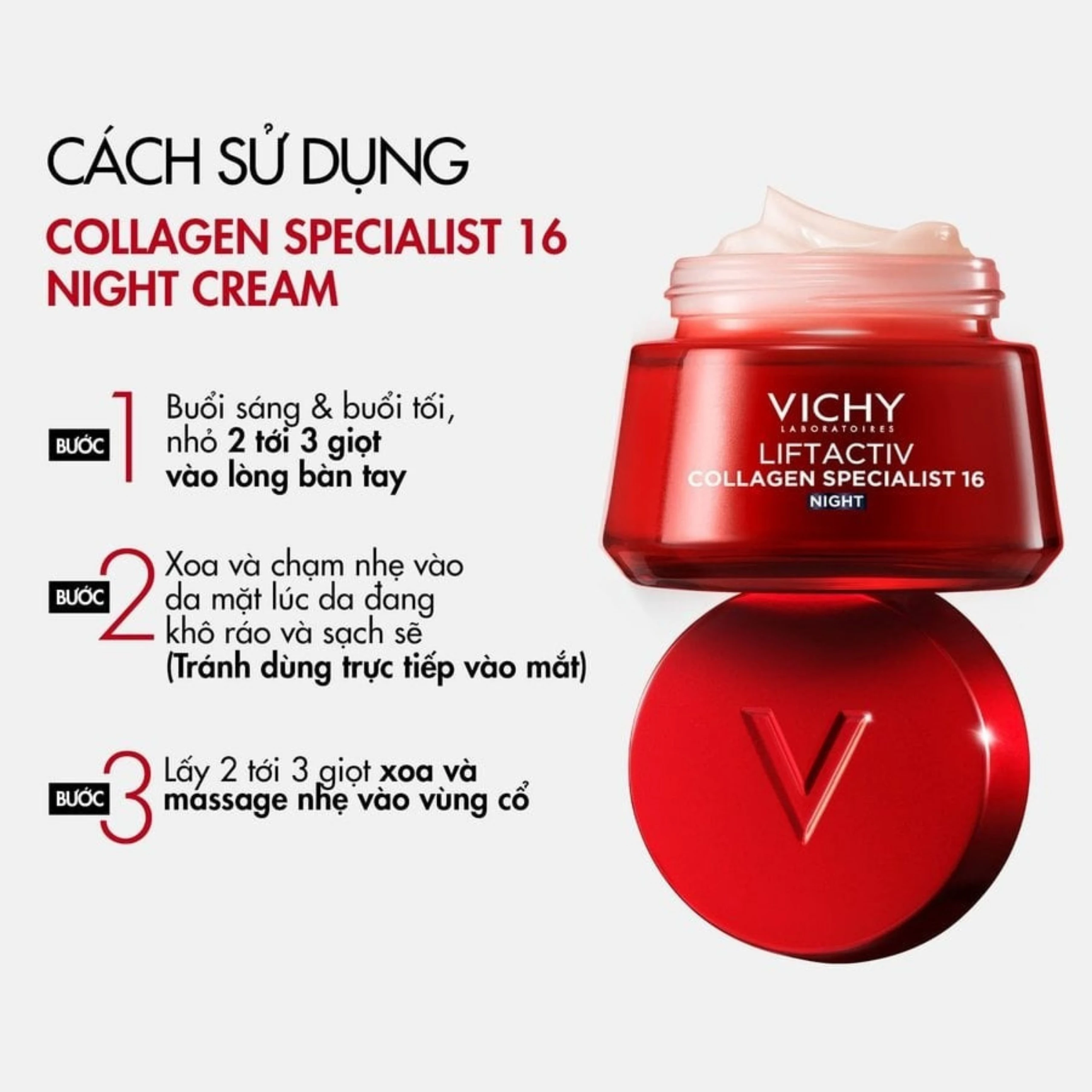 Kem bôi Vichy Liftactiv Collagen Specialist Night dưỡng sáng, ngừa lão hóa (50ml)