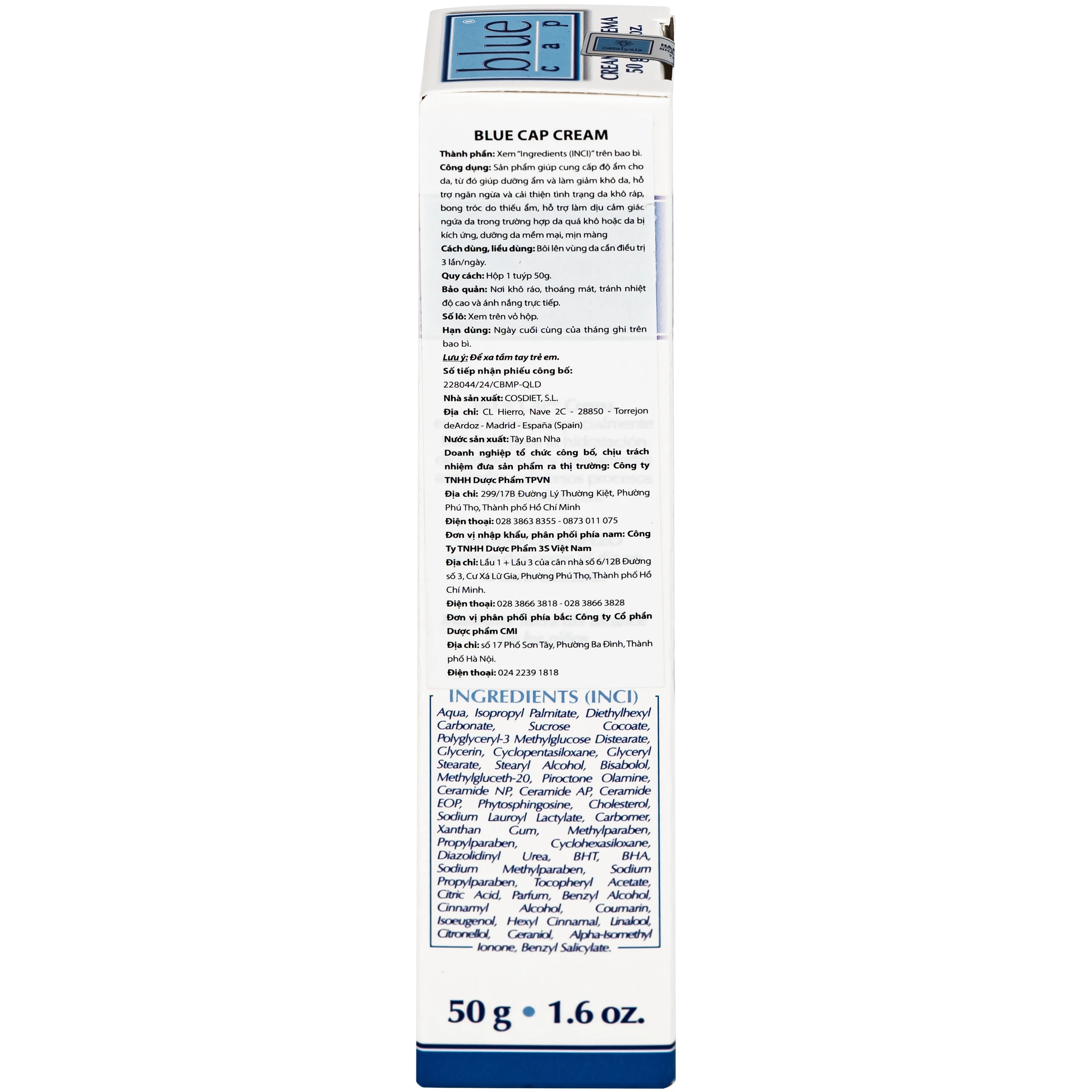 Kem bôi viêm da cơ địa, vẩy nến blue cap cream (50g) 3