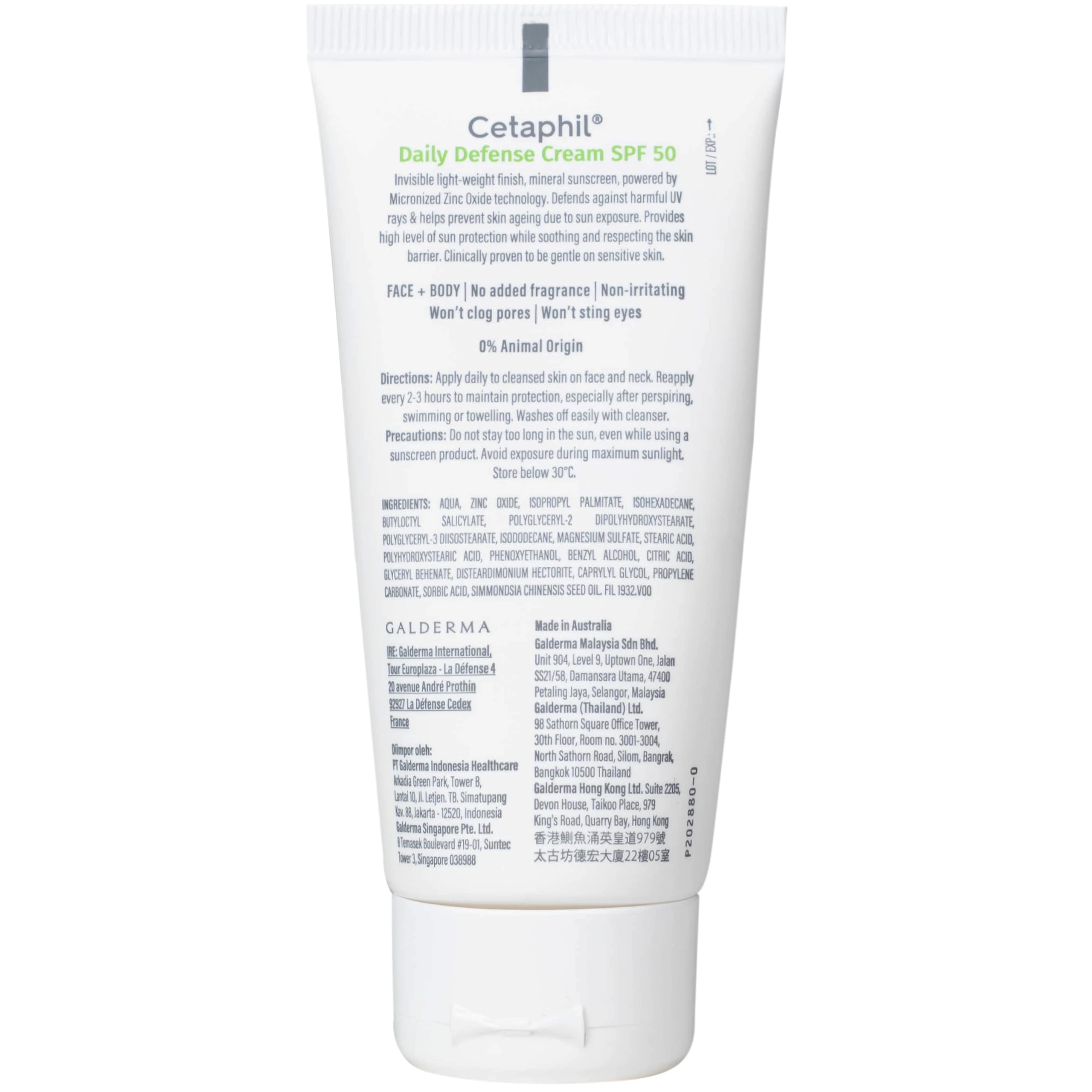 Kem chống nắng dưỡng ẩm 2in1 Cetaphil Daily Defense Cream SPF 50 50g 6