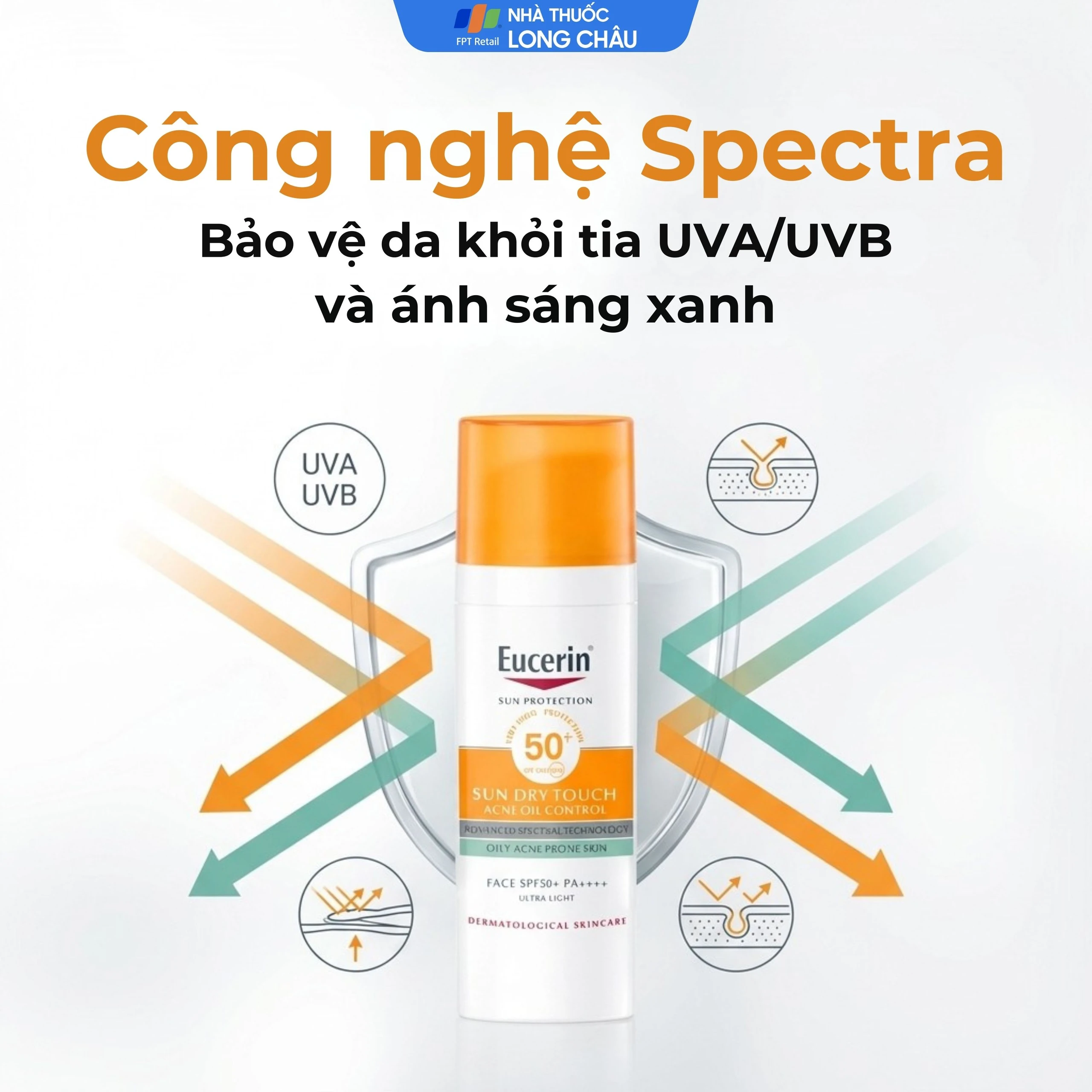 Kem chống nắng Eucerin Sun Dry Touch Oil Control SPF50+ PA+++ kiểm soát nhờn (50ml)