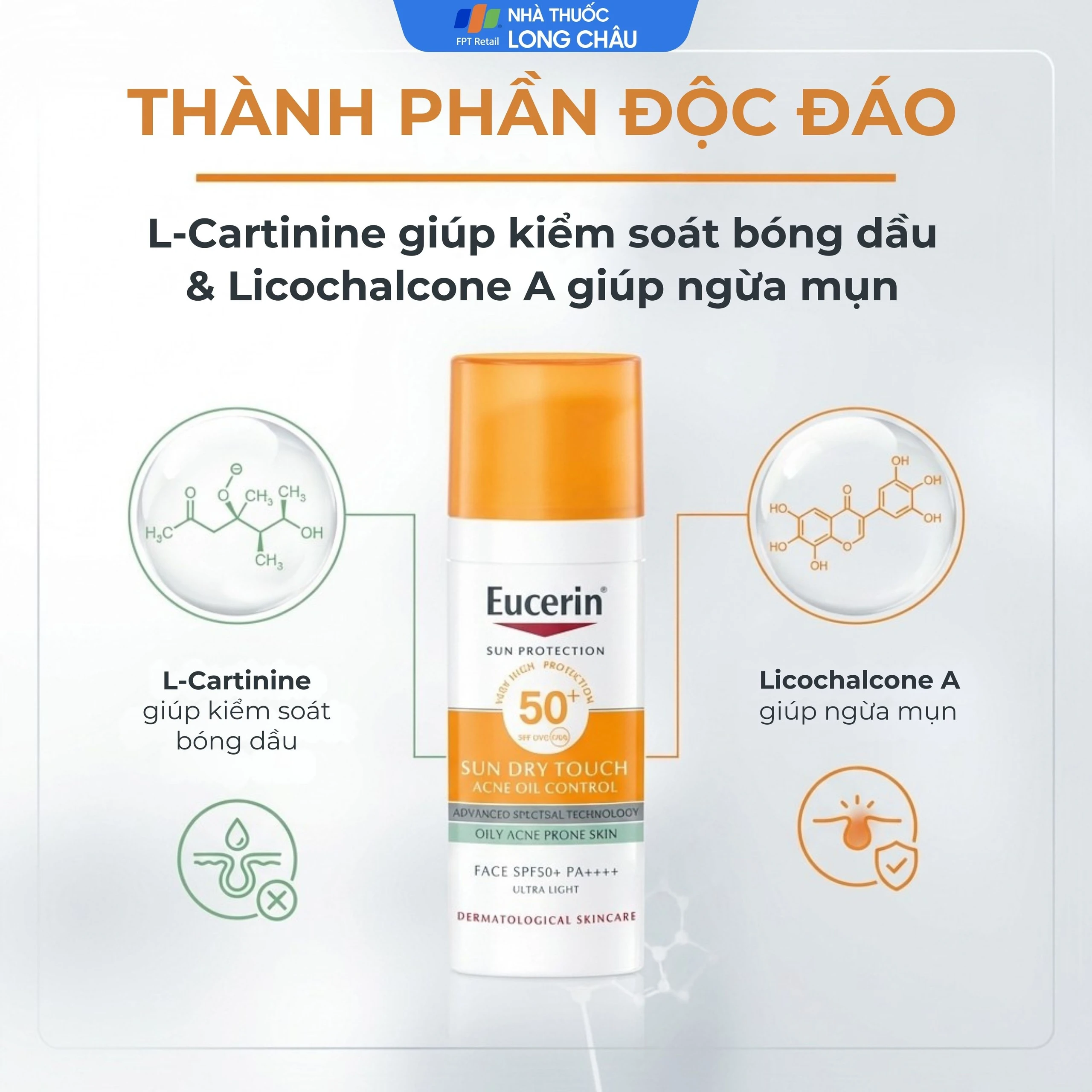 Kem chống nắng Eucerin Sun Dry Touch Oil Control SPF50+ PA+++ kiểm soát nhờn (50ml)