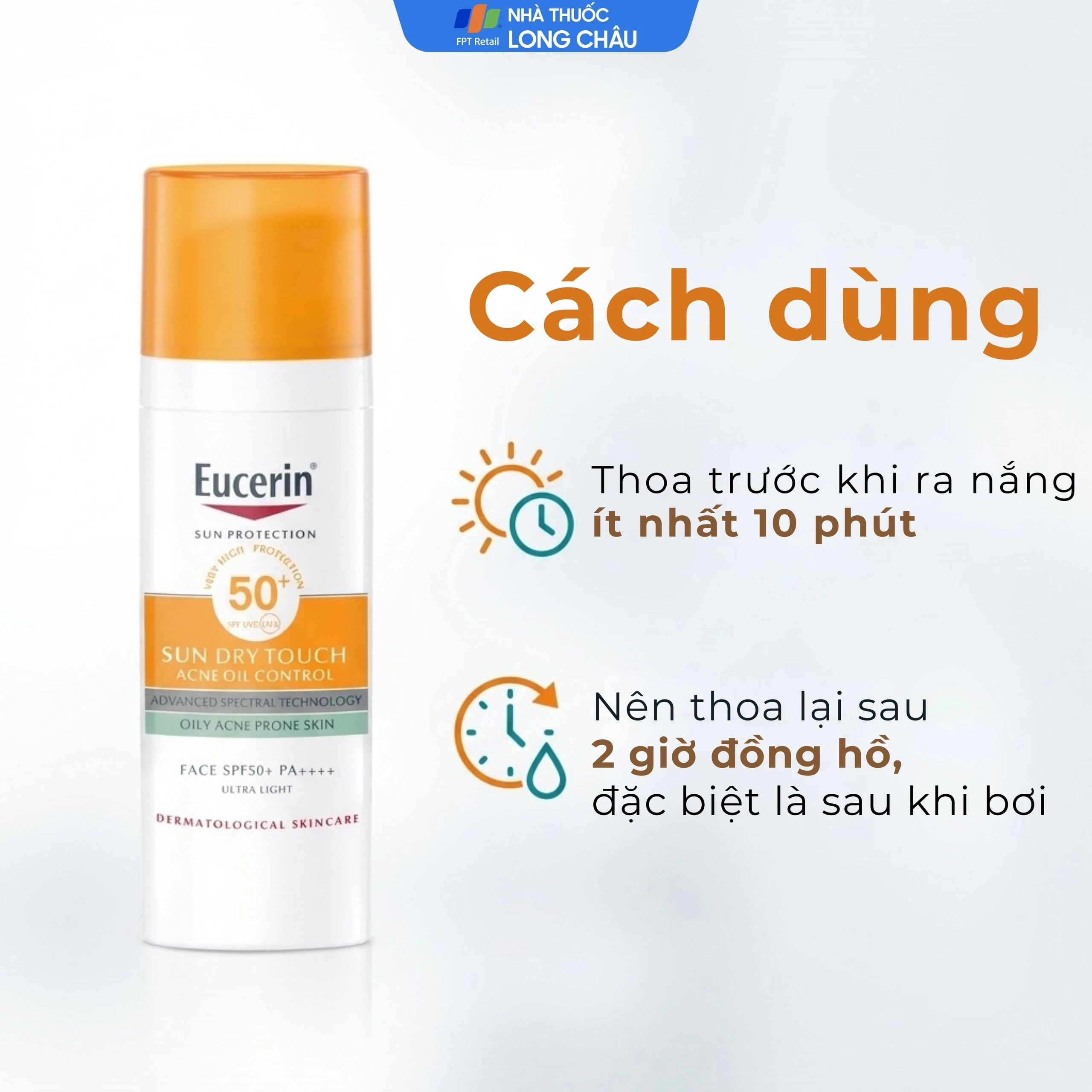 Kem chống nắng Eucerin Sun Dry Touch Oil Control SPF50+ PA+++ kiểm soát nhờn (50ml)