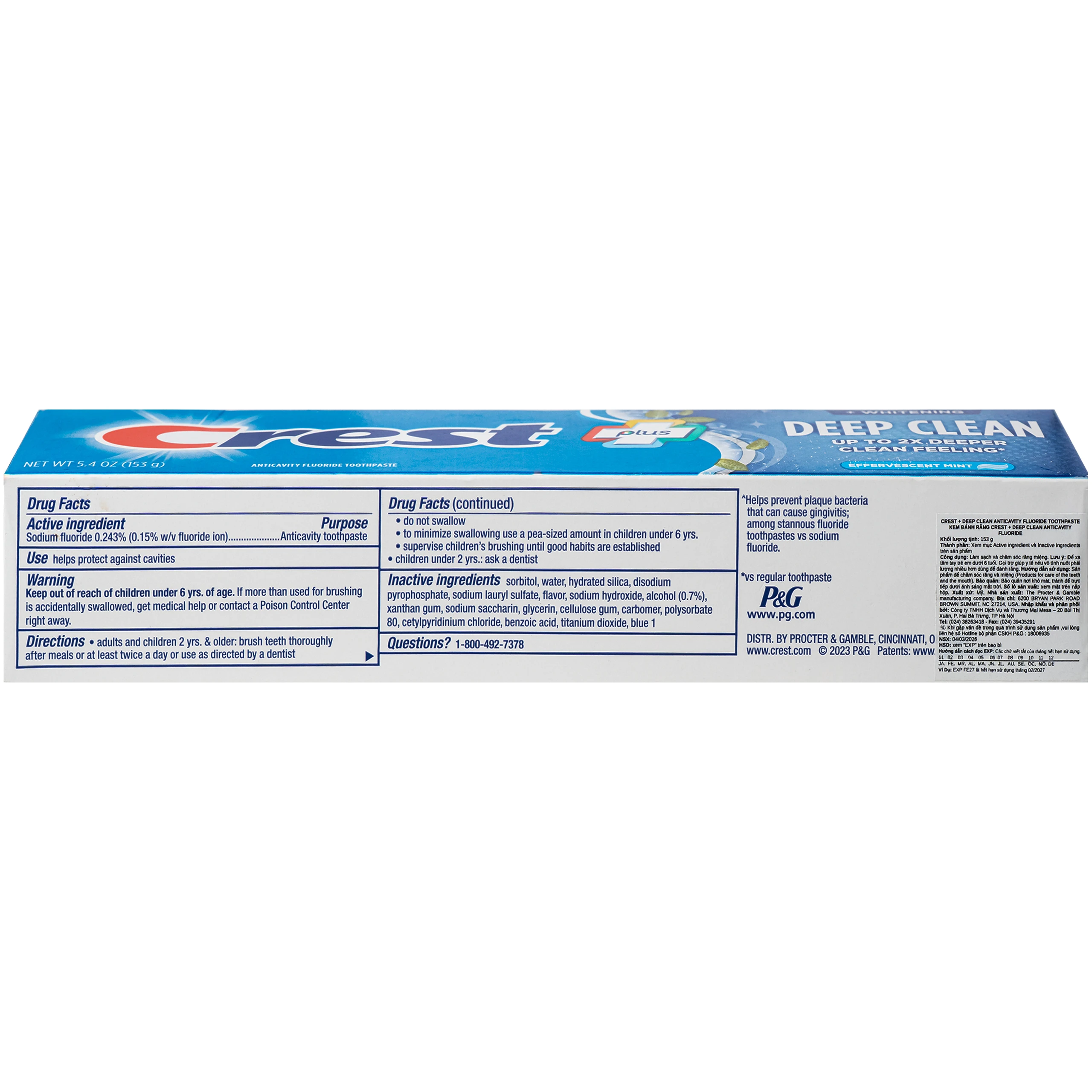 Kem đánh trắng răng Crest Complete Whitening + Deep Clean sạch sâu, làm sáng (153g) 5