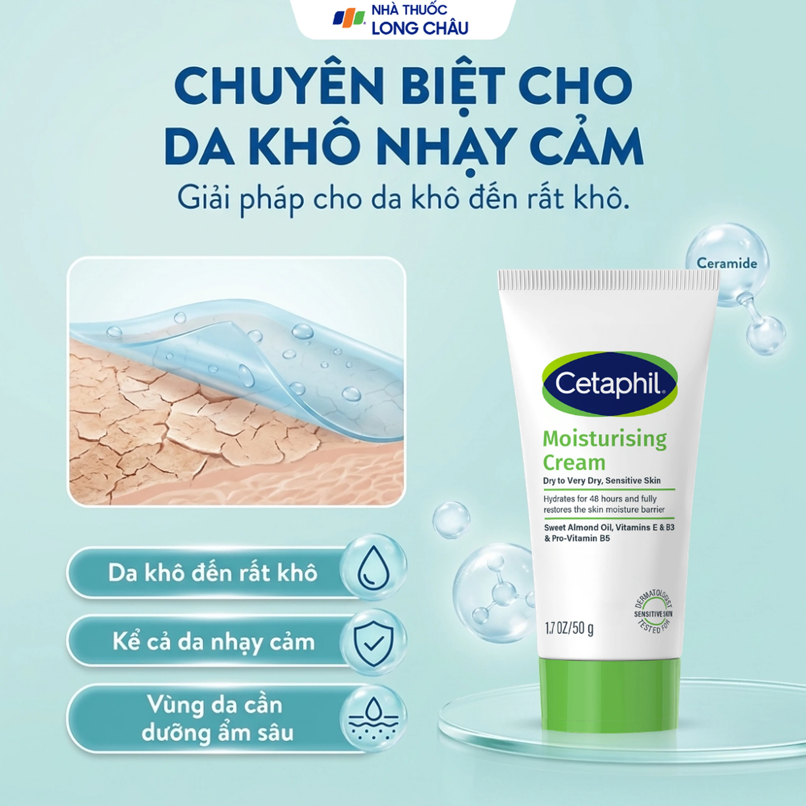 Kem bôi dưỡng ẩm mặt và toàn thân Cetaphil Moisturising Cream Face Và Body 50g 6