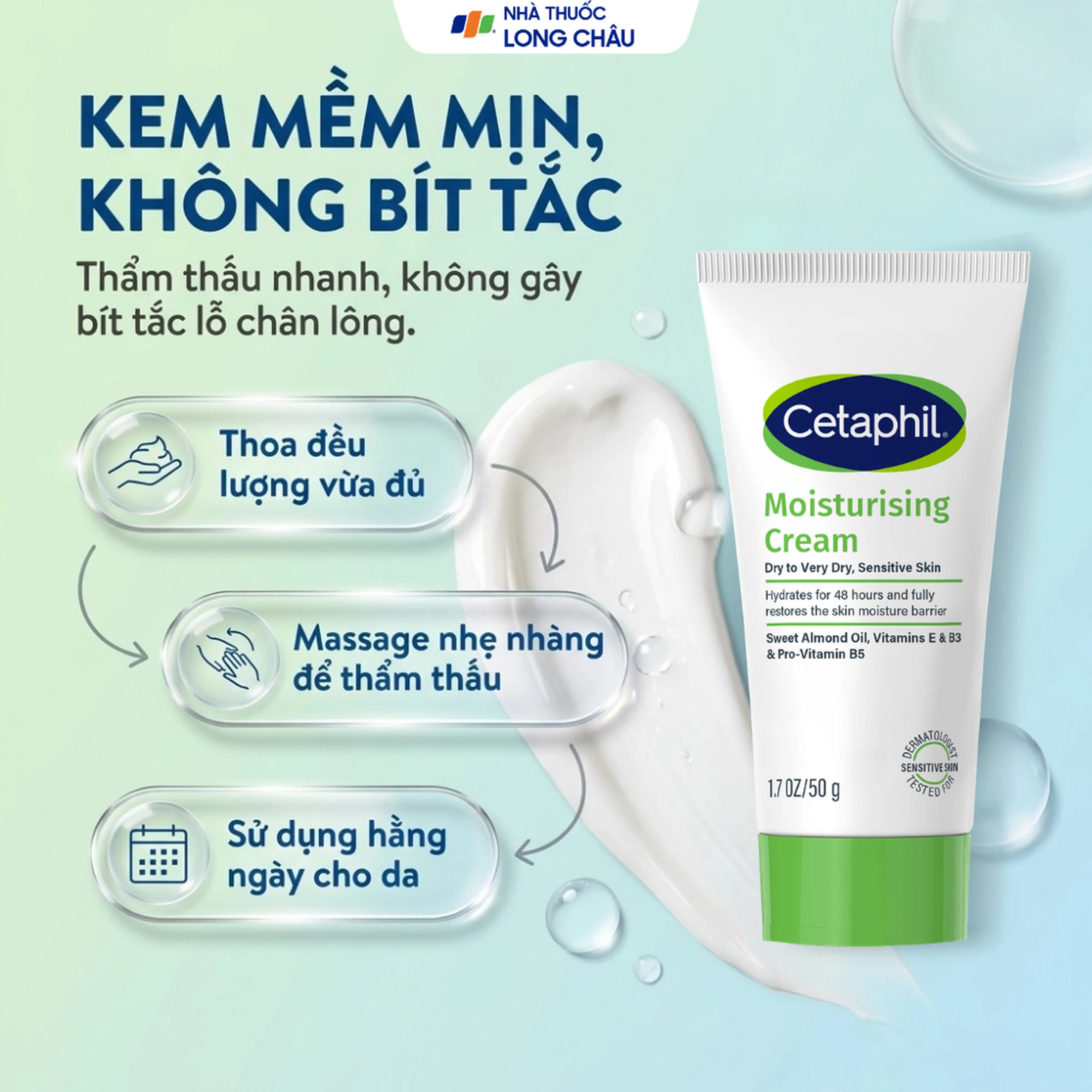 Kem bôi dưỡng ẩm mặt và toàn thân Cetaphil Moisturising Cream Face Và Body 50g 5