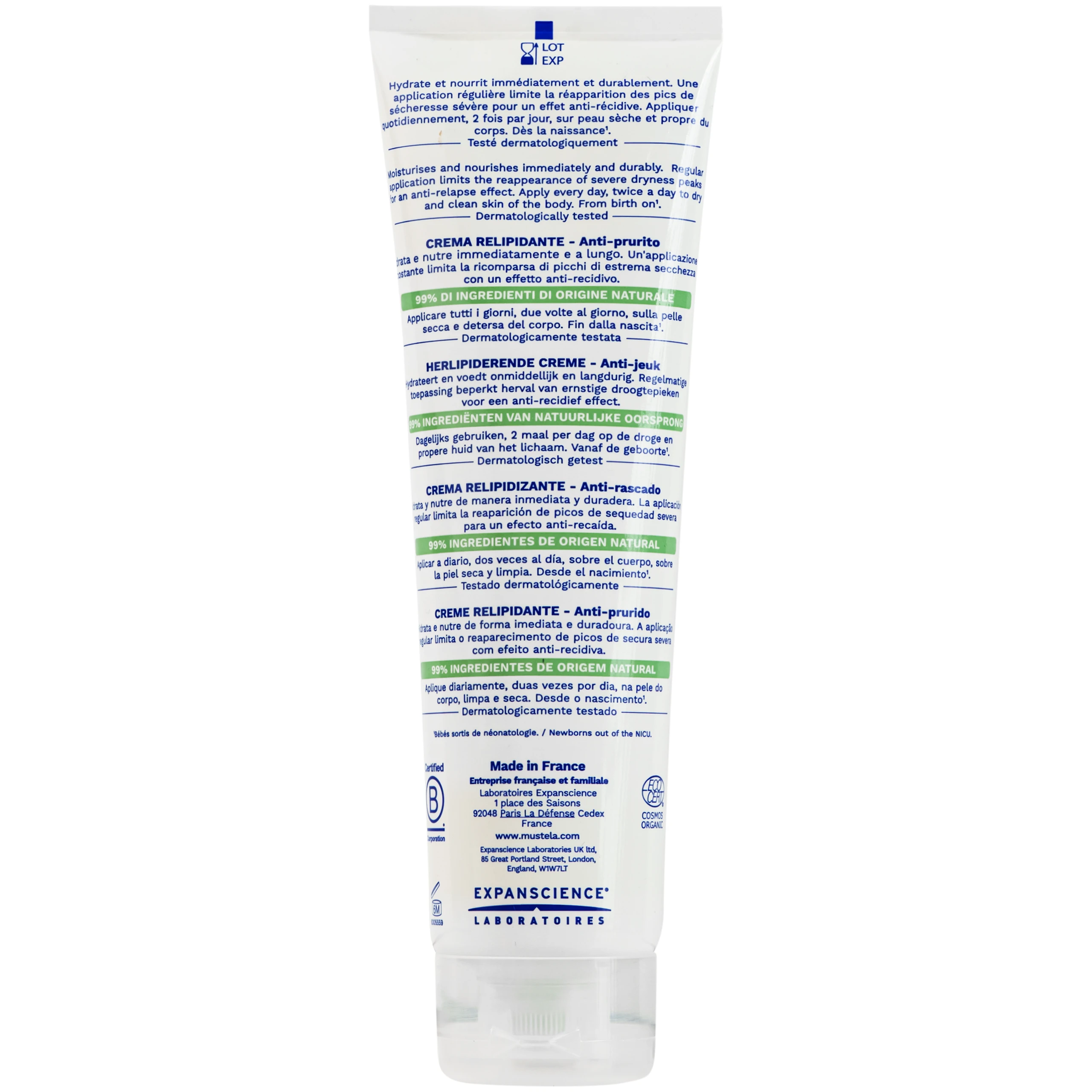 Kem dưỡng ẩm cho da chàm thể tạng Mustela Stelatopia+ Lipid-Replenishing Cream Anti-Itching (150ml) 6