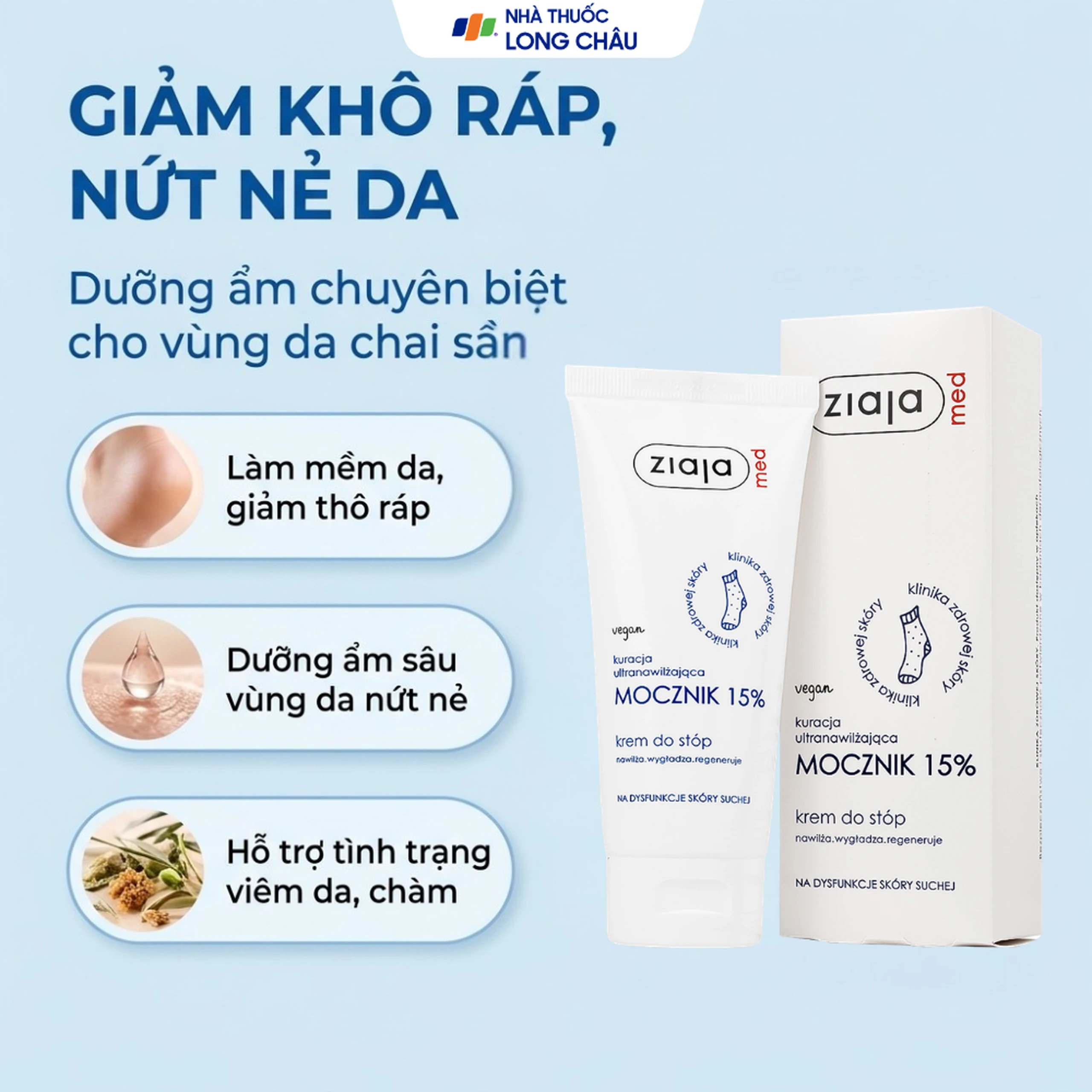 Kem dưỡng ẩm Ziaja Med 15% Urê mềm da, giảm khô (100ml) 2