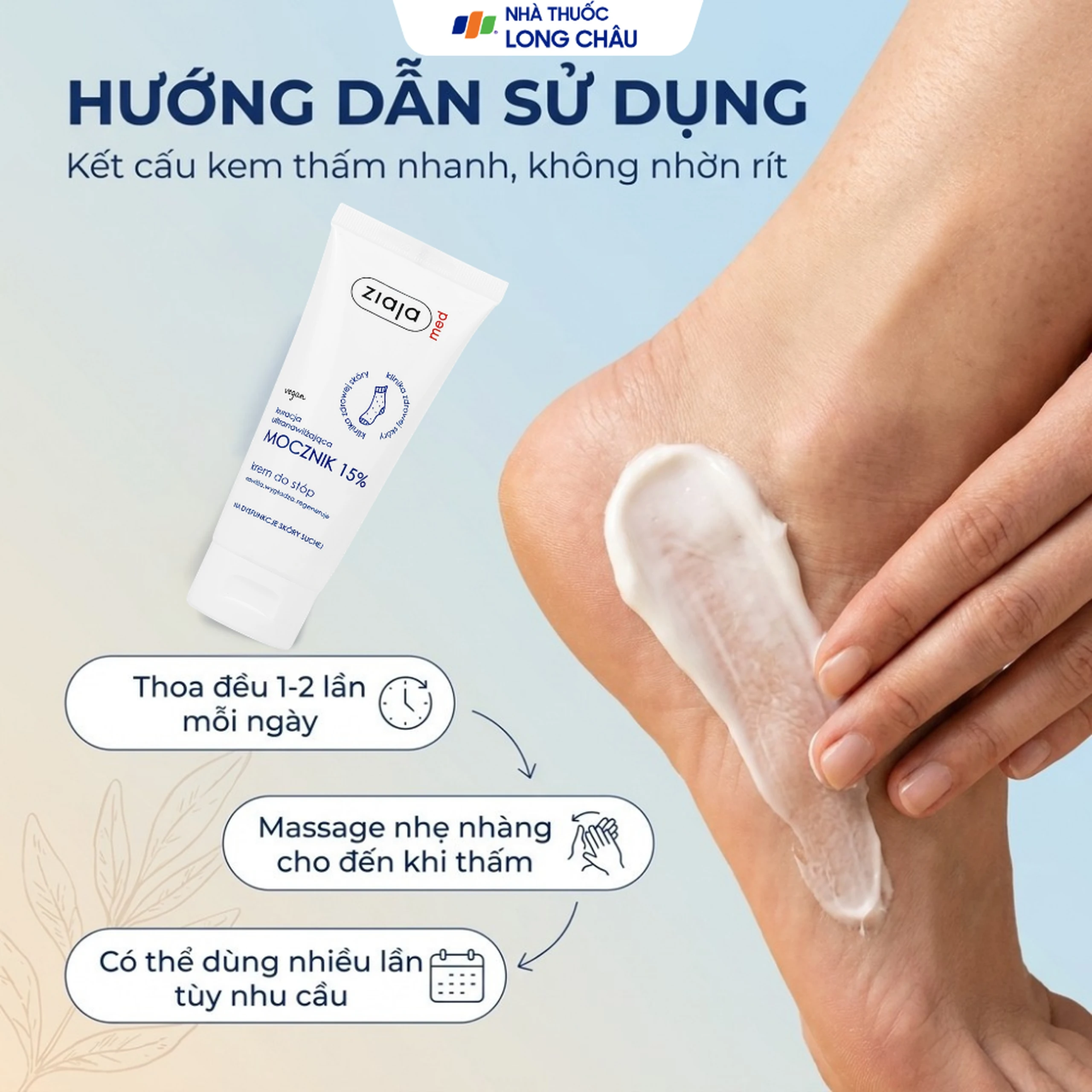 Kem dưỡng ẩm Ziaja Med 15% Urê mềm da, giảm khô (100ml) 6