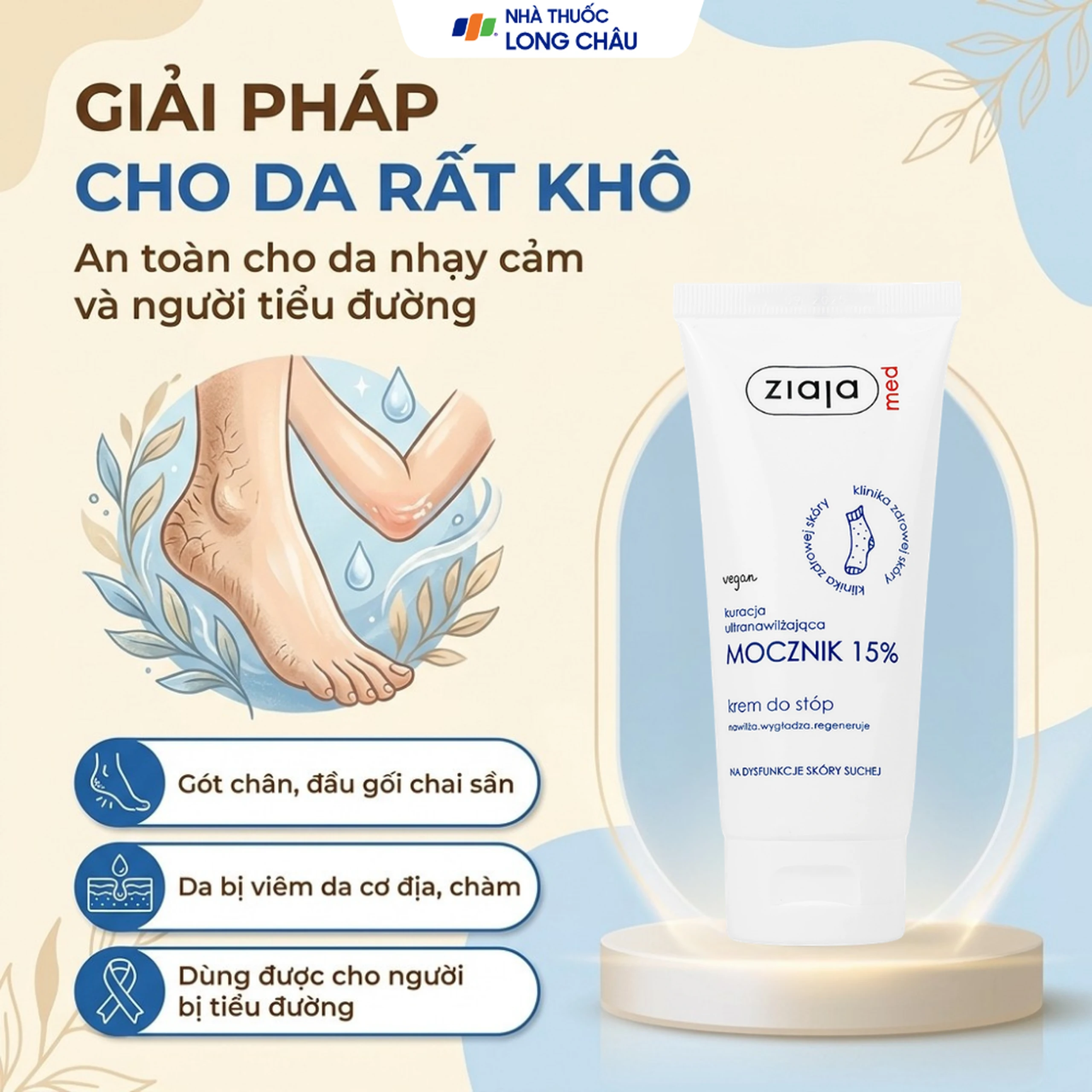 Kem dưỡng ẩm Ziaja Med 15% Urê mềm da, giảm khô (100ml) 5