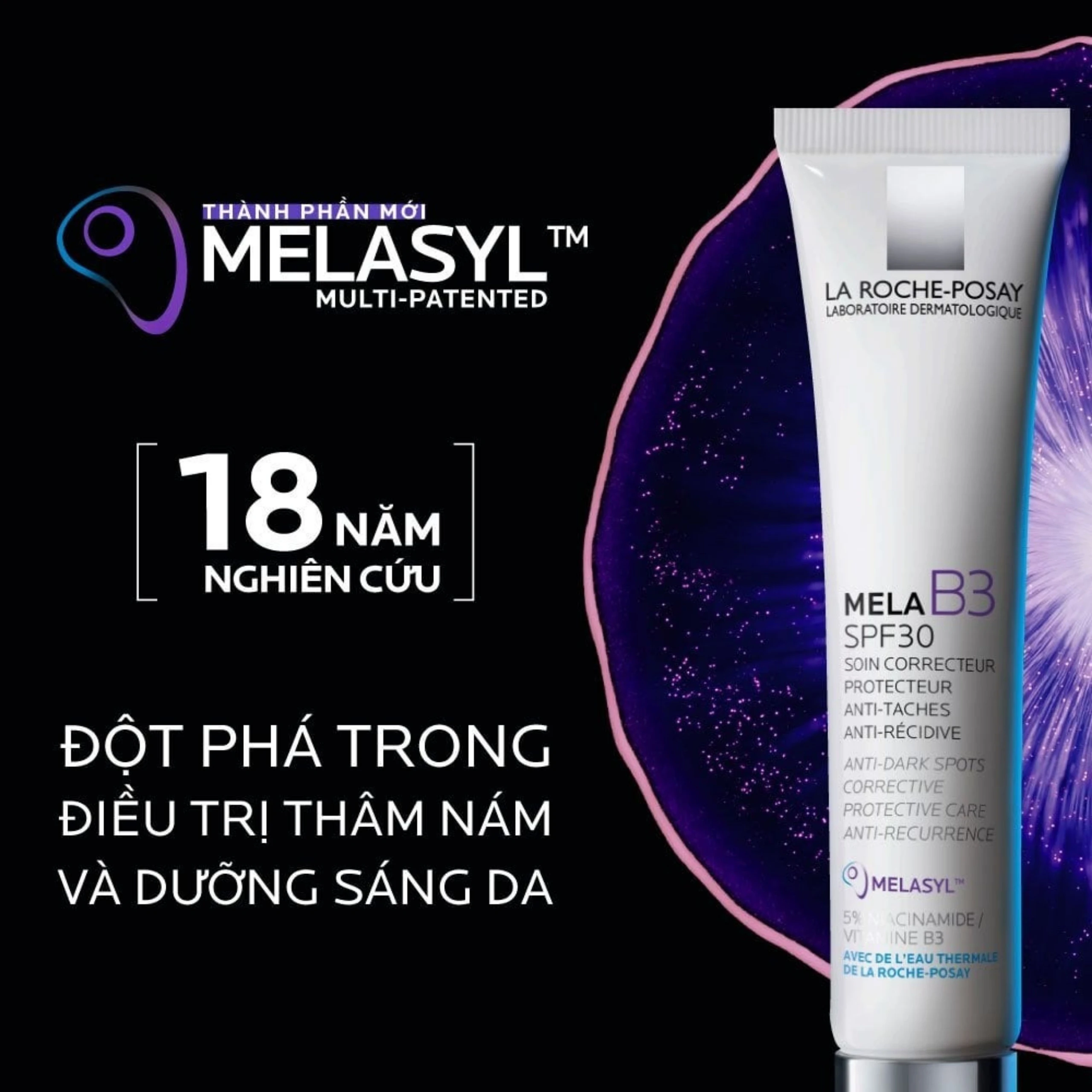 Kem dưỡng La Roche-Posay Mela B3 Cream SPF 30 dưỡng da mềm mịn, mờ thâm nám, dưỡng da sáng và đều màu 