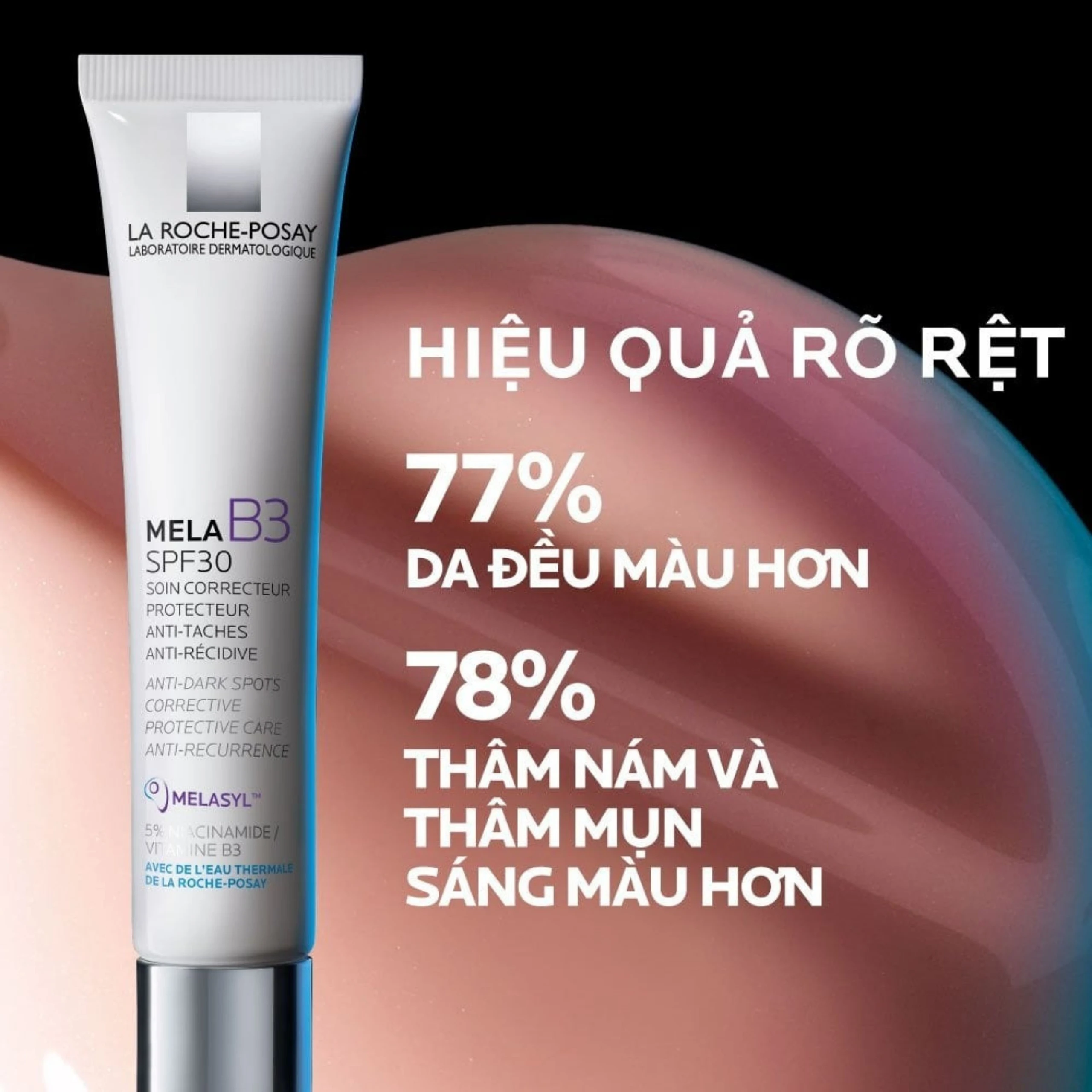 Kem dưỡng La Roche-Posay Mela B3 Cream SPF 30 dưỡng da mềm mịn, mờ thâm nám, dưỡng da sáng và đều màu 