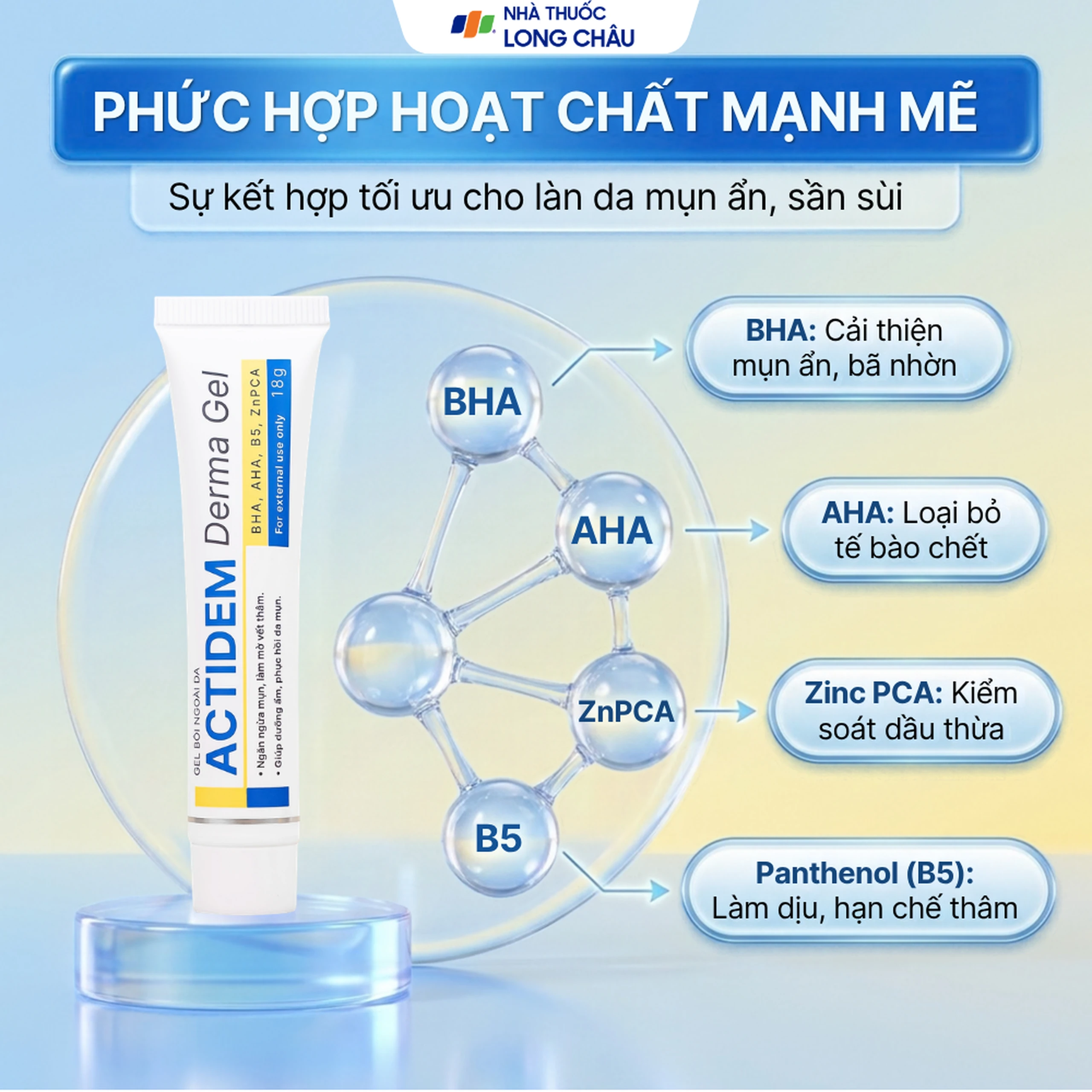 Kem bôi ngừa mụn, mờ thâm Actidem Derma 18g 3