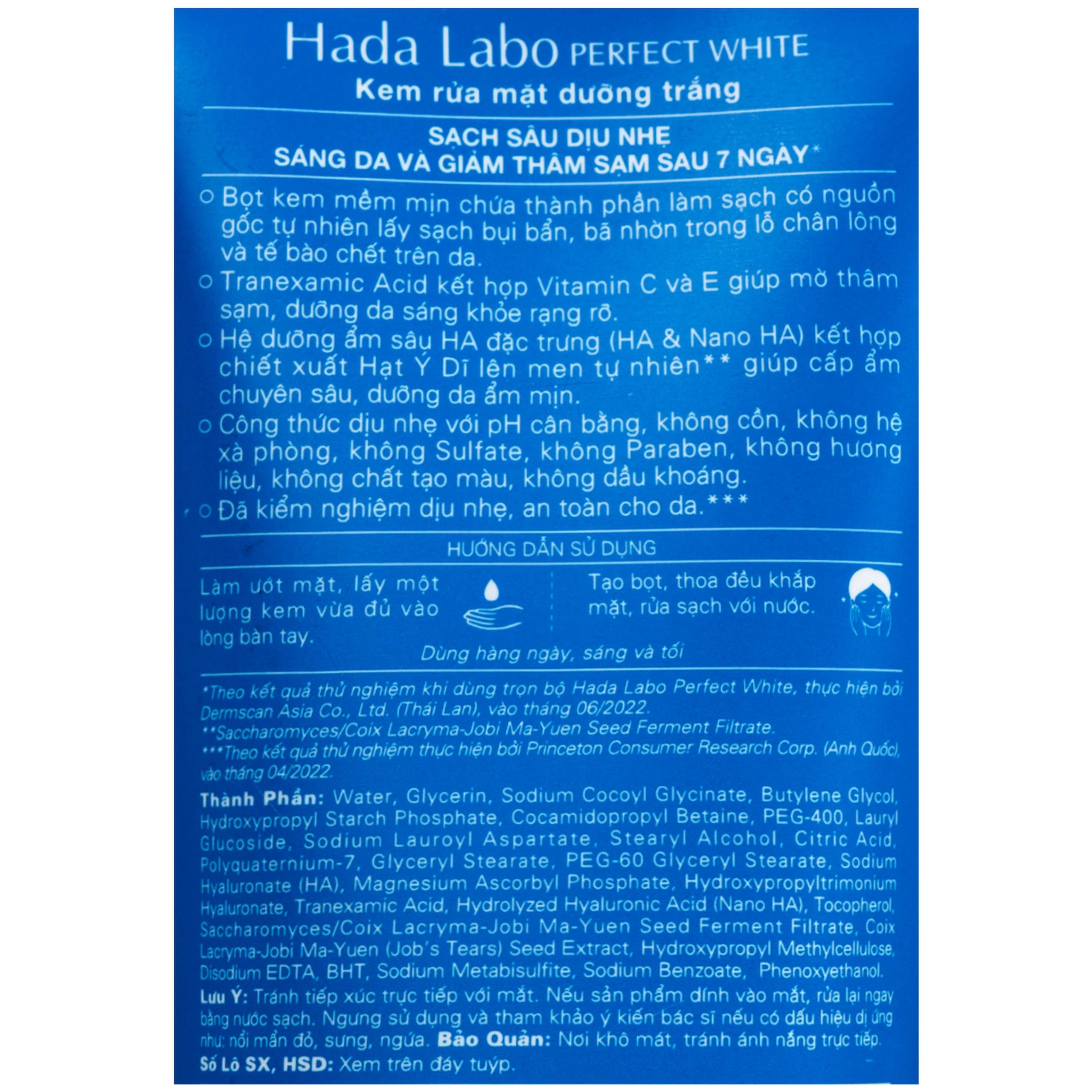 Kem rửa mặt Hada Labo giúp làm sạch sâu, dưỡng sáng da (Whitening) 80g 4