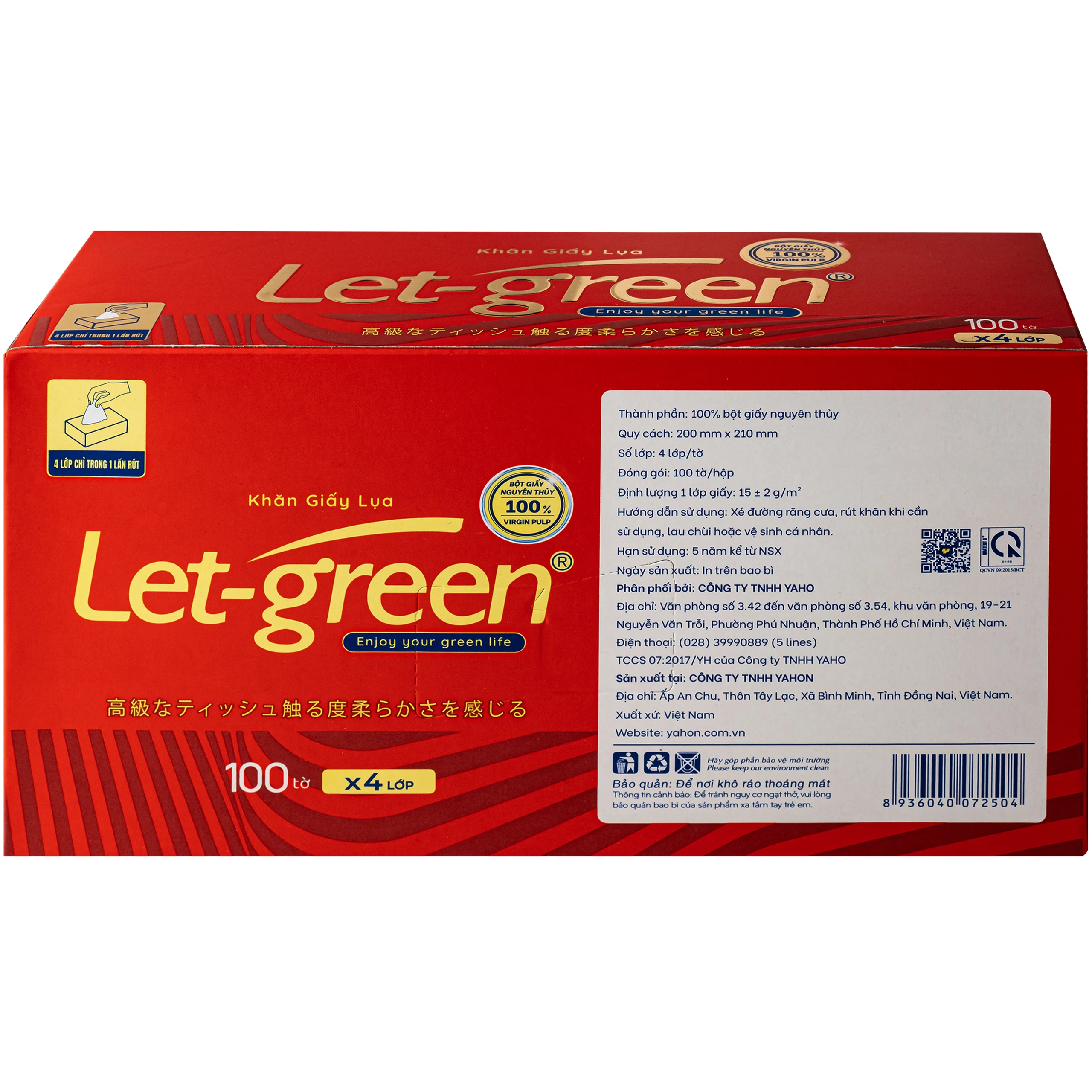 Khăn giấy hộp Let-green 4 lớp 100 tờ 5