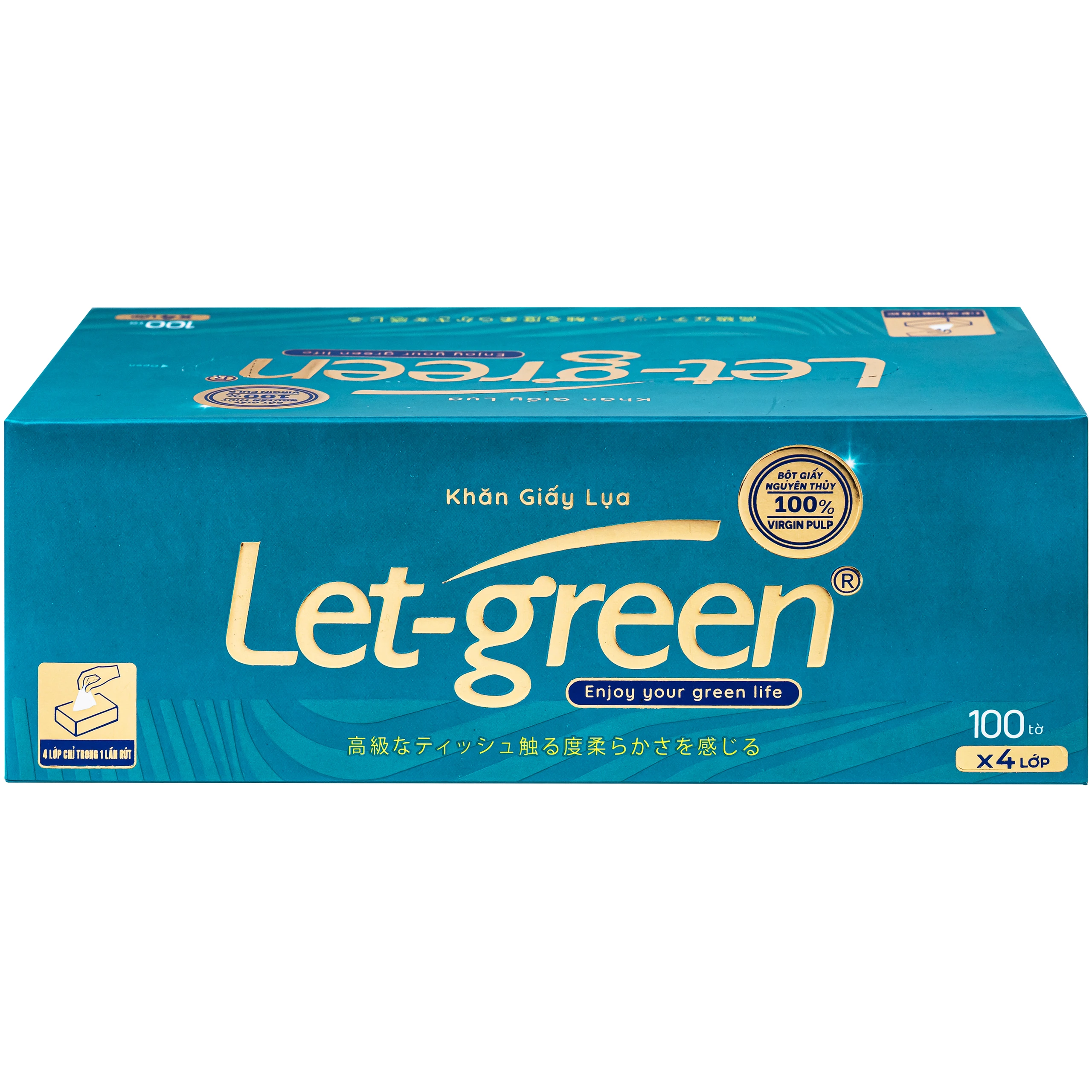 Khăn giấy hộp Let-green 4 lớp 100 tờ 6
