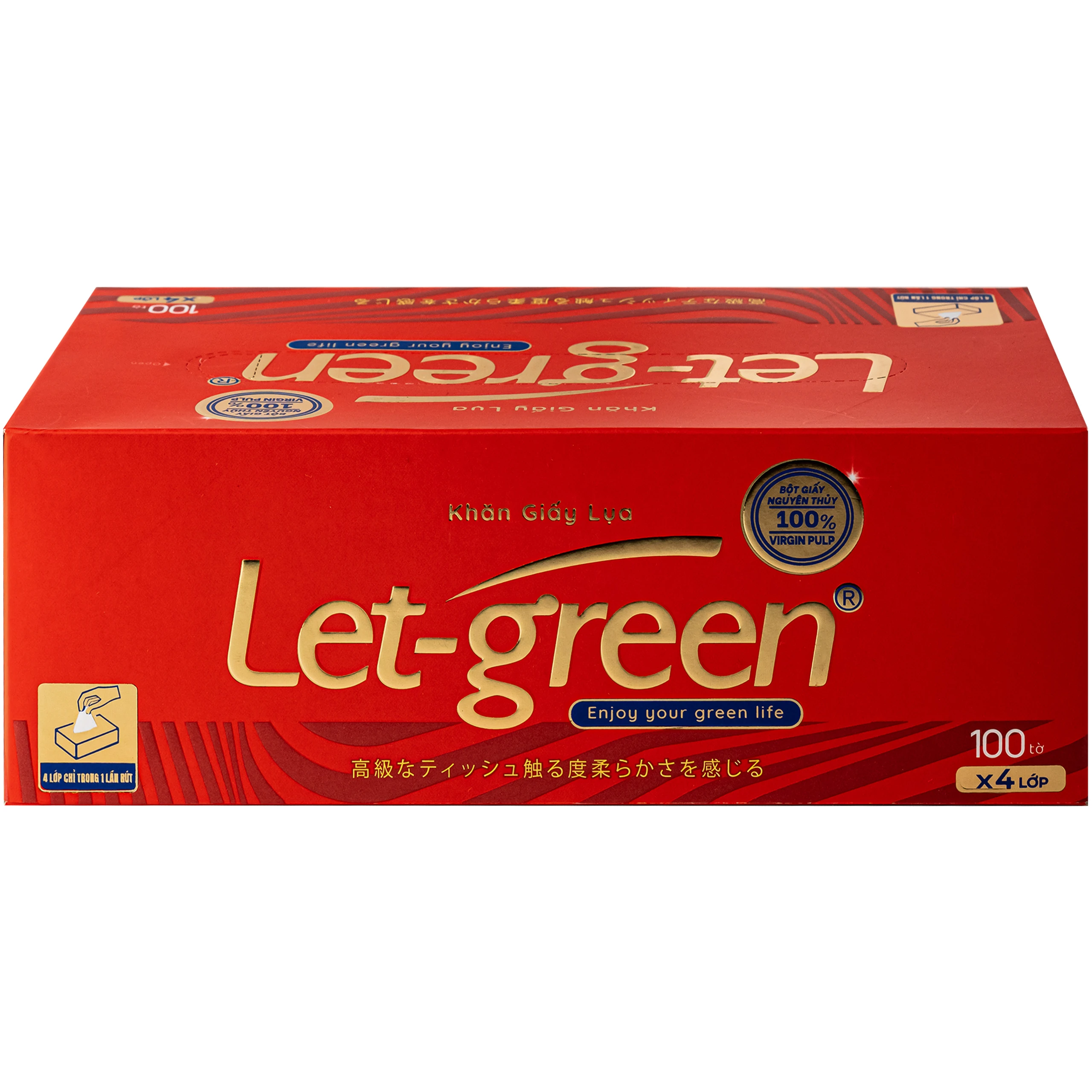 Khăn giấy hộp Let-green 4 lớp 100 tờ 7