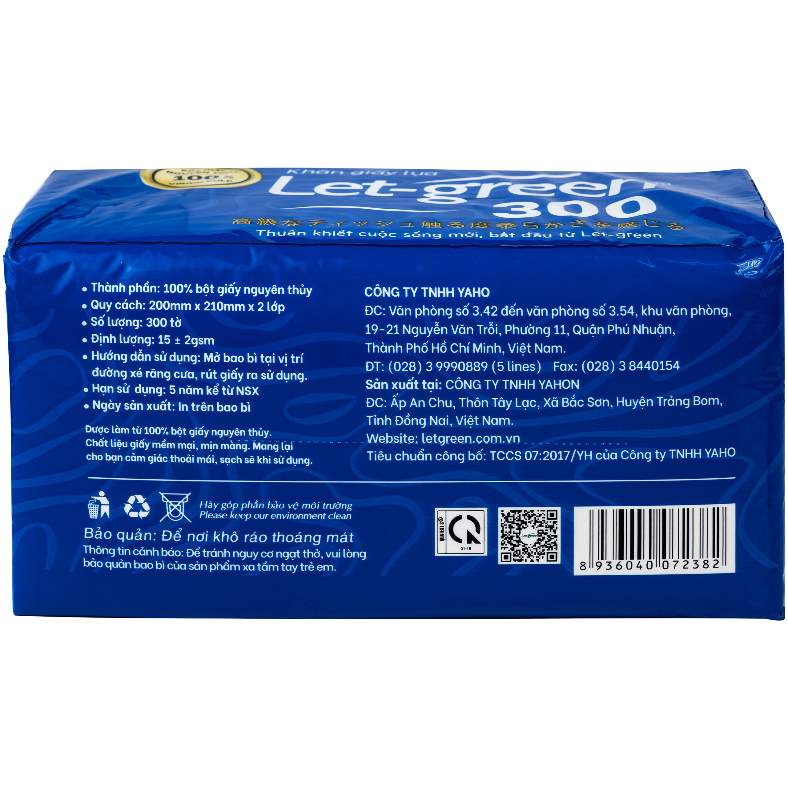 Khăn giấy lụa let-green 300 tờ 5