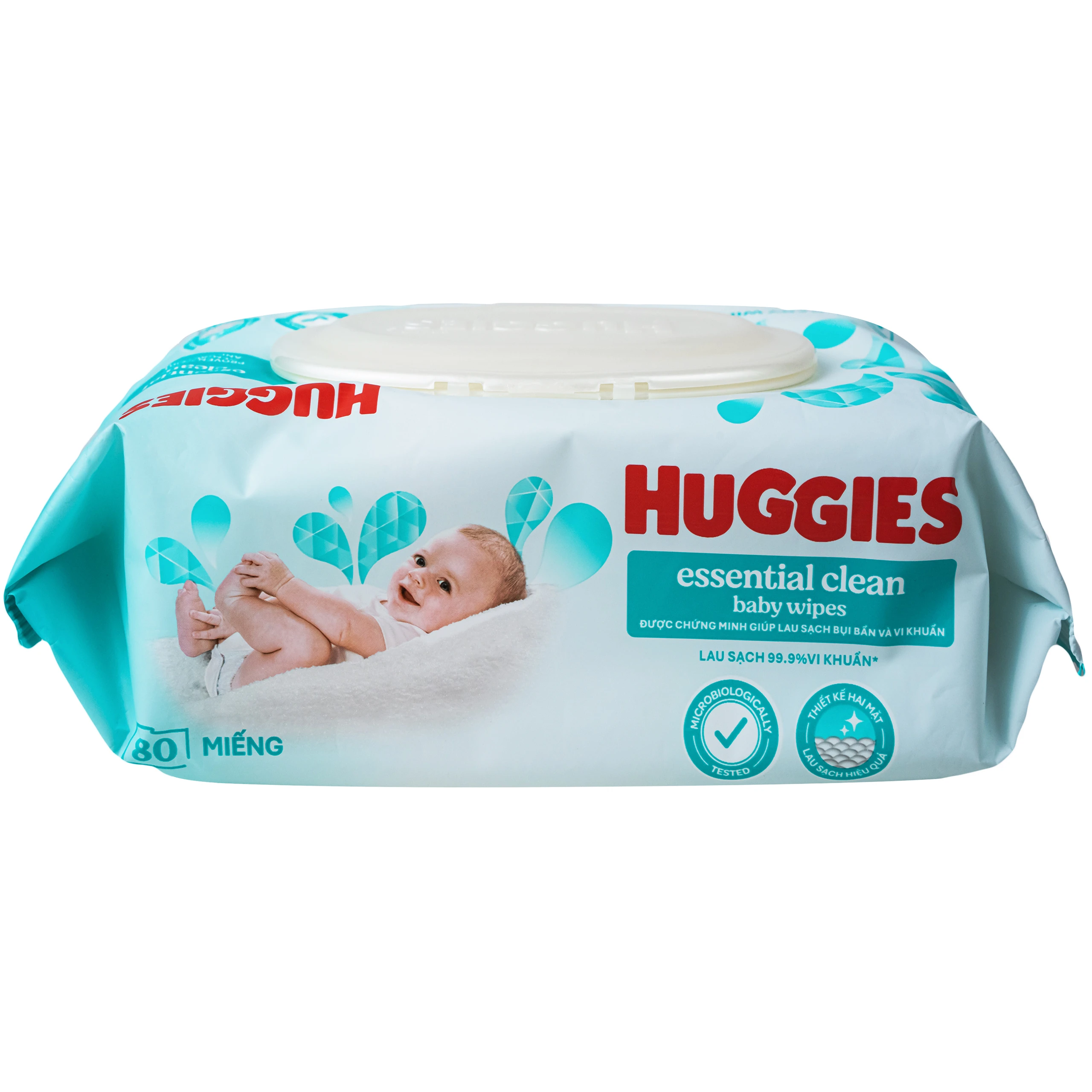 Khăn ướt em bé Huggies Essential Clean (80 Miếng) 3