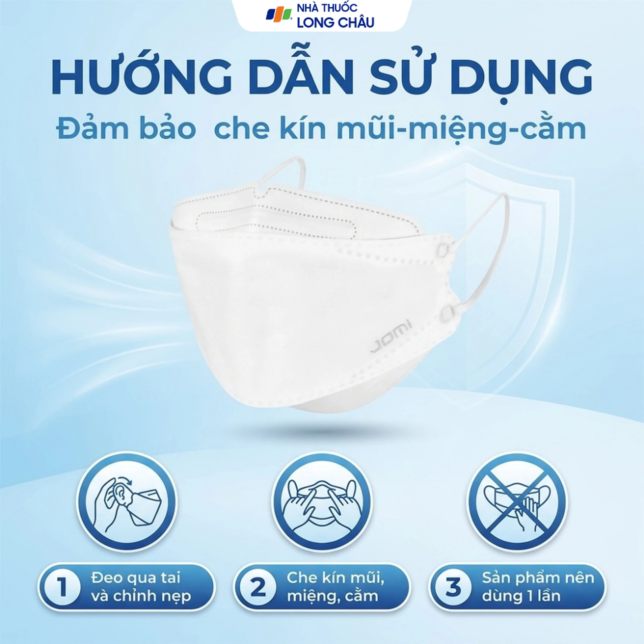 Khẩu trang 5 lớp Jomi 4D N95 màu trắng (5 cái) ngăn bụi mịn PM 2.5, ngăn ngừa 99% vi khuẩn 5