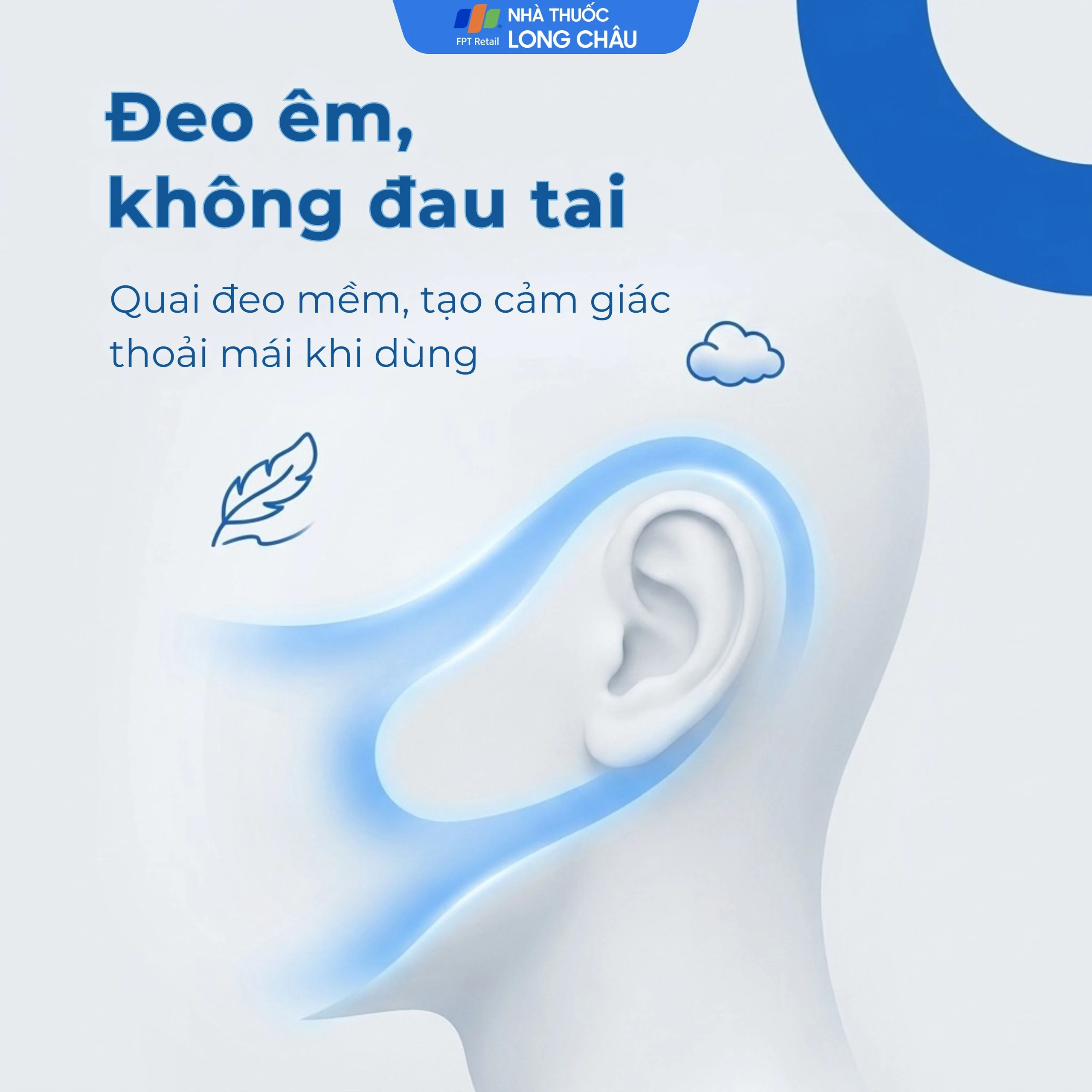 Khẩu trang 3 lớp Naturecare màu xanh (50 cái) ngăn khói bụi, vi khuẩn