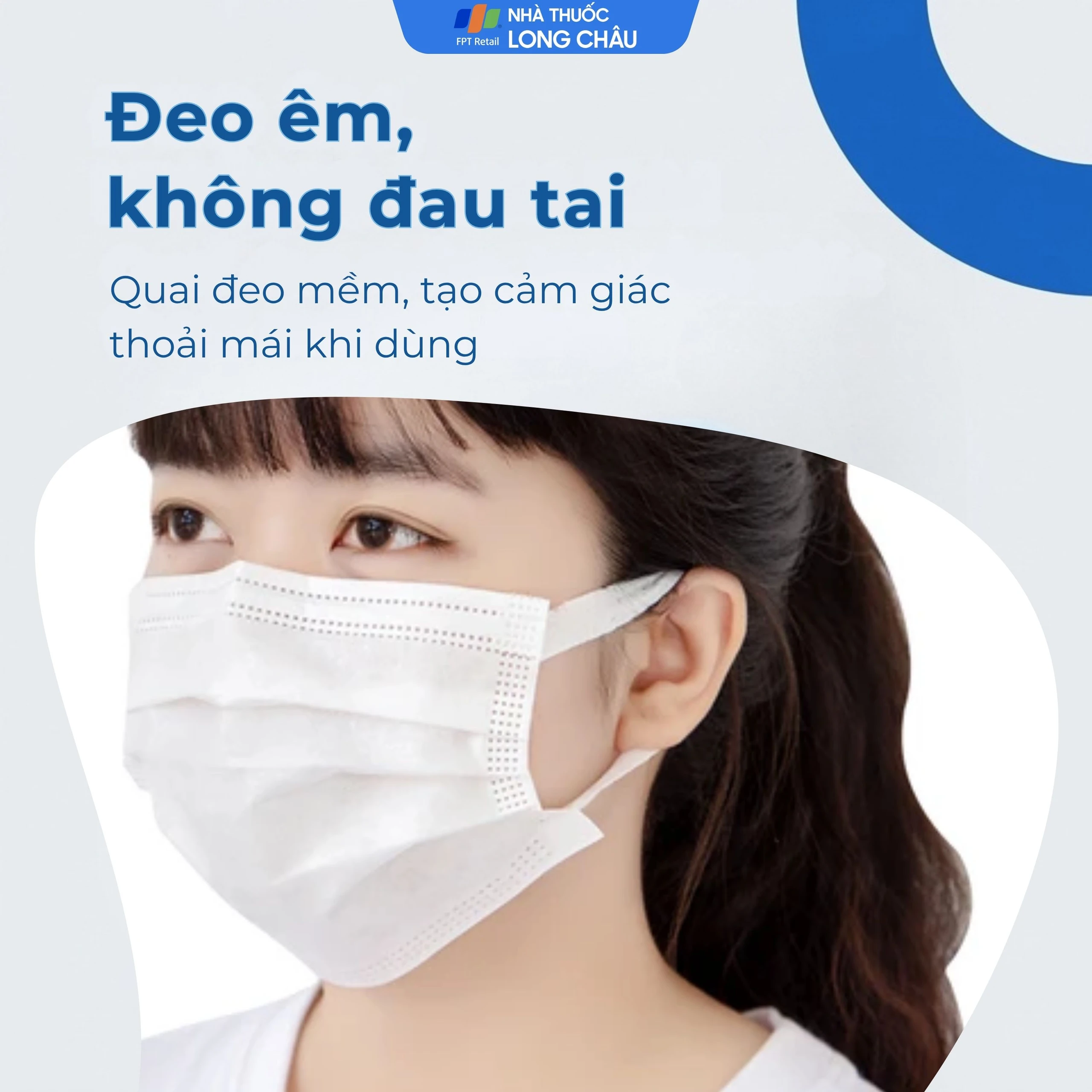 Khẩu trang 3 lớp Naturecare màu trắng (50 cái) ngăn khói bụi, vi khuẩn