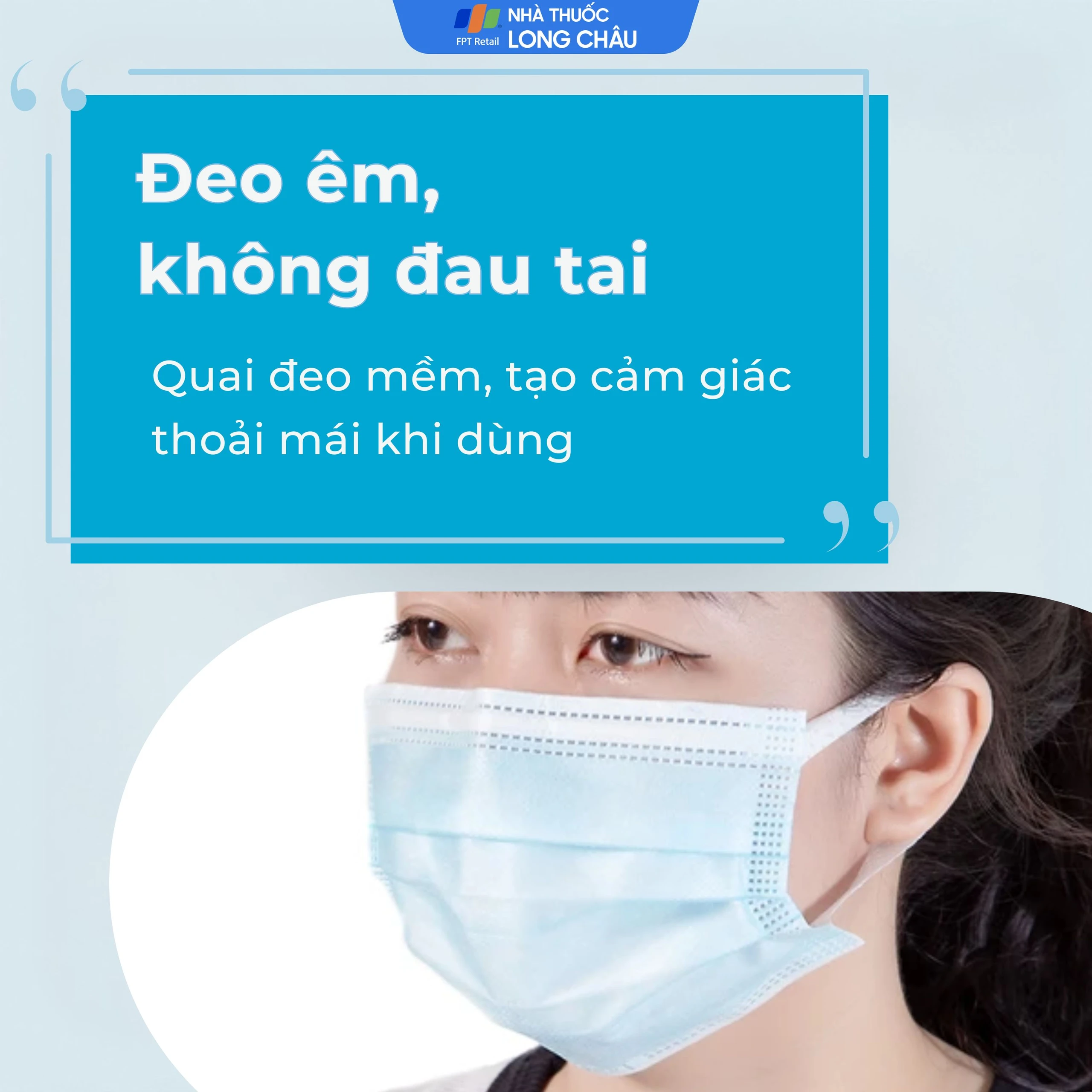 Khẩu trang 4 lớp Safefit màu xanh (50 cái) ngăn khói bụi, vi khuẩn 5