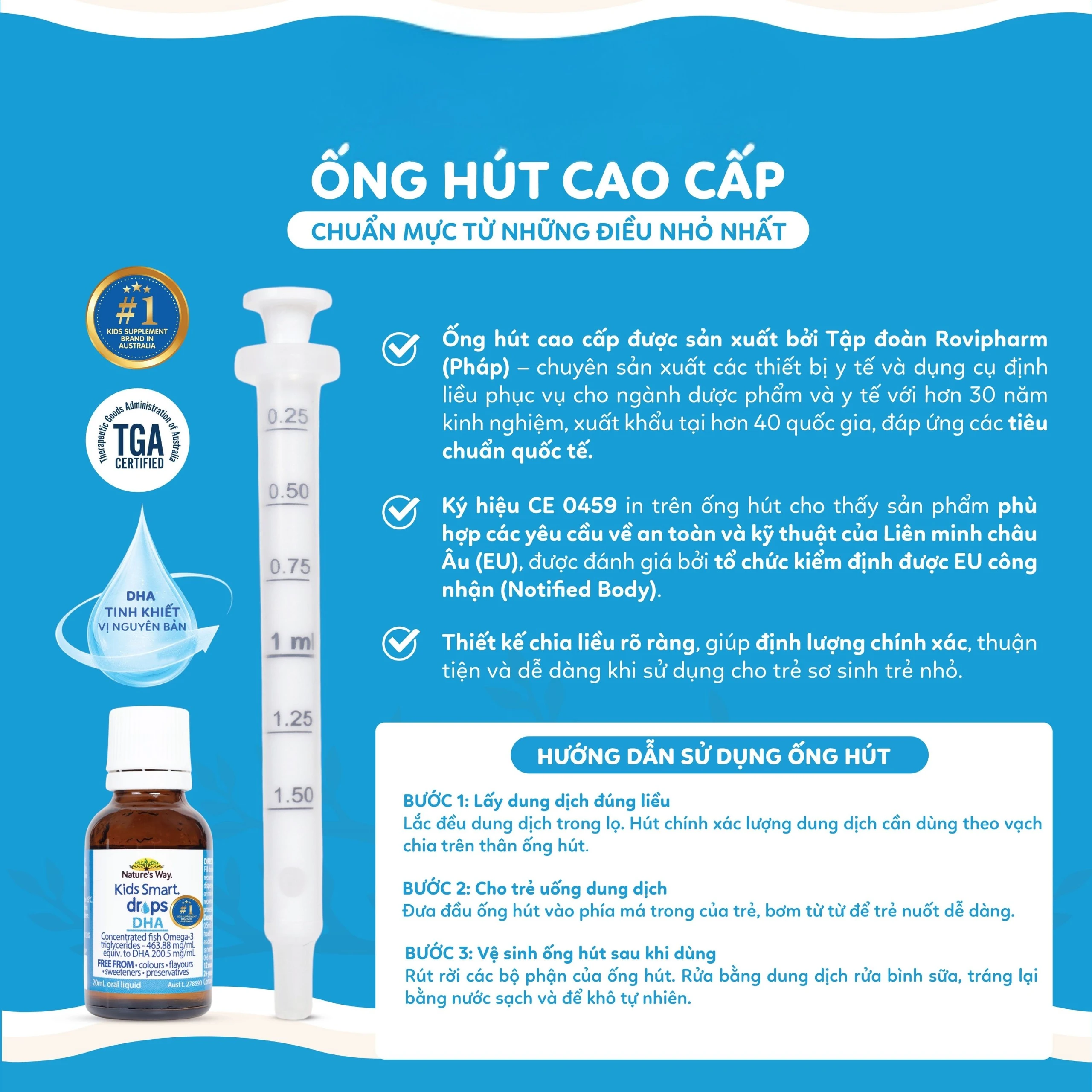 Siro bổ não Kids Smart Drops DHA Nature's Way (20ml) 16